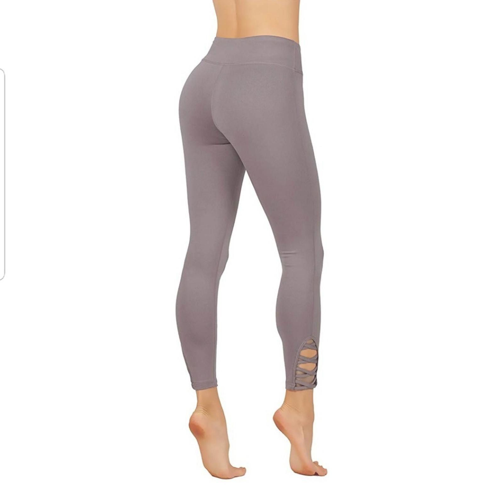 Designer Women's Gray Leggings with Side Cutouts Size 32" / US 10 / IT 46 - 2 Thumbnail