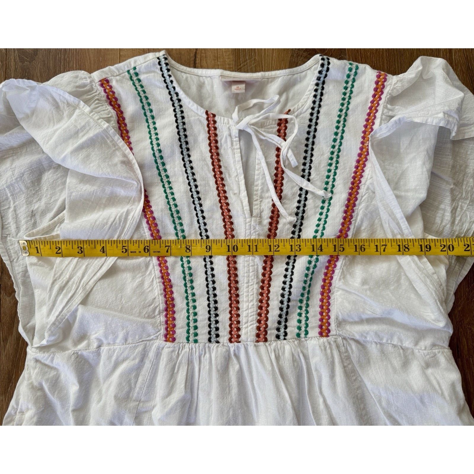 Other Knox Rose Women’s Dress XL White Embroidered Pockets GUC Size XL / US 12-14 / IT 48-50 - 5 Thumbnail