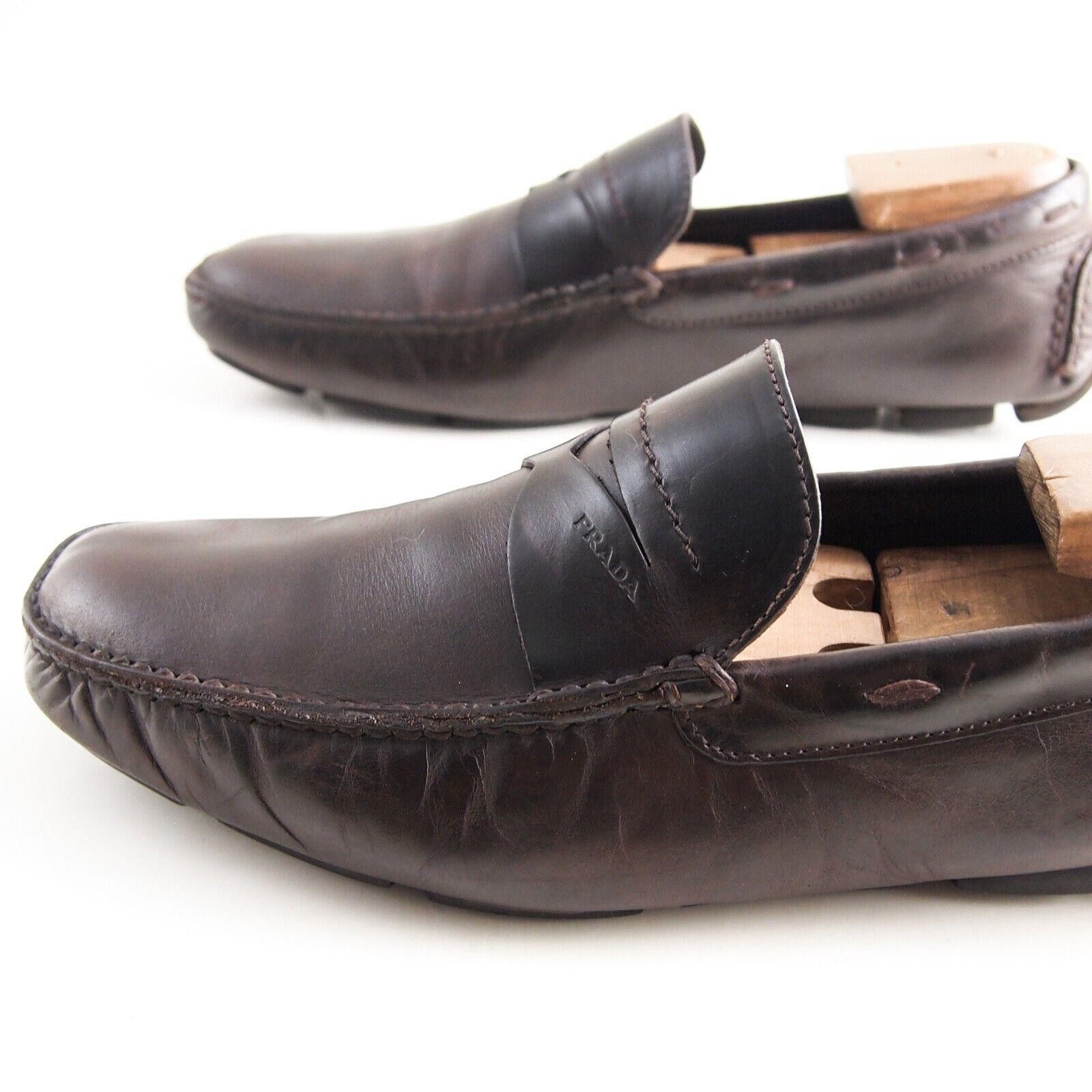 Prada Prada Driving Loafers 17200164 Brown Leather EU 41.5 US 8.5 Size US 8.5 / EU 41-42 - 3 Thumbnail