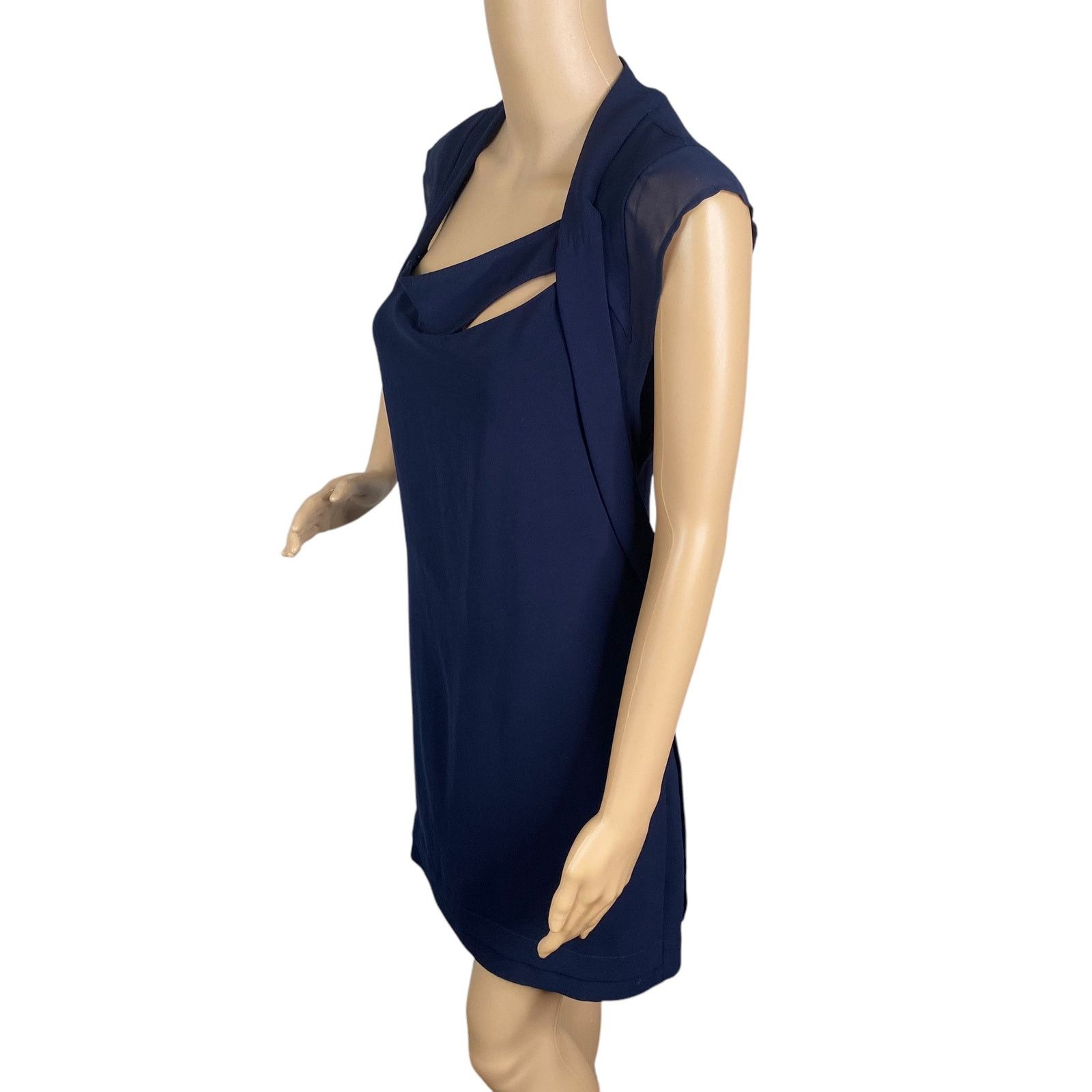 The Kooples The Kooples Navy Blue Cut Out Sheath Mini Dress SZ S Size S / US 4 / IT 40 - 4 Thumbnail