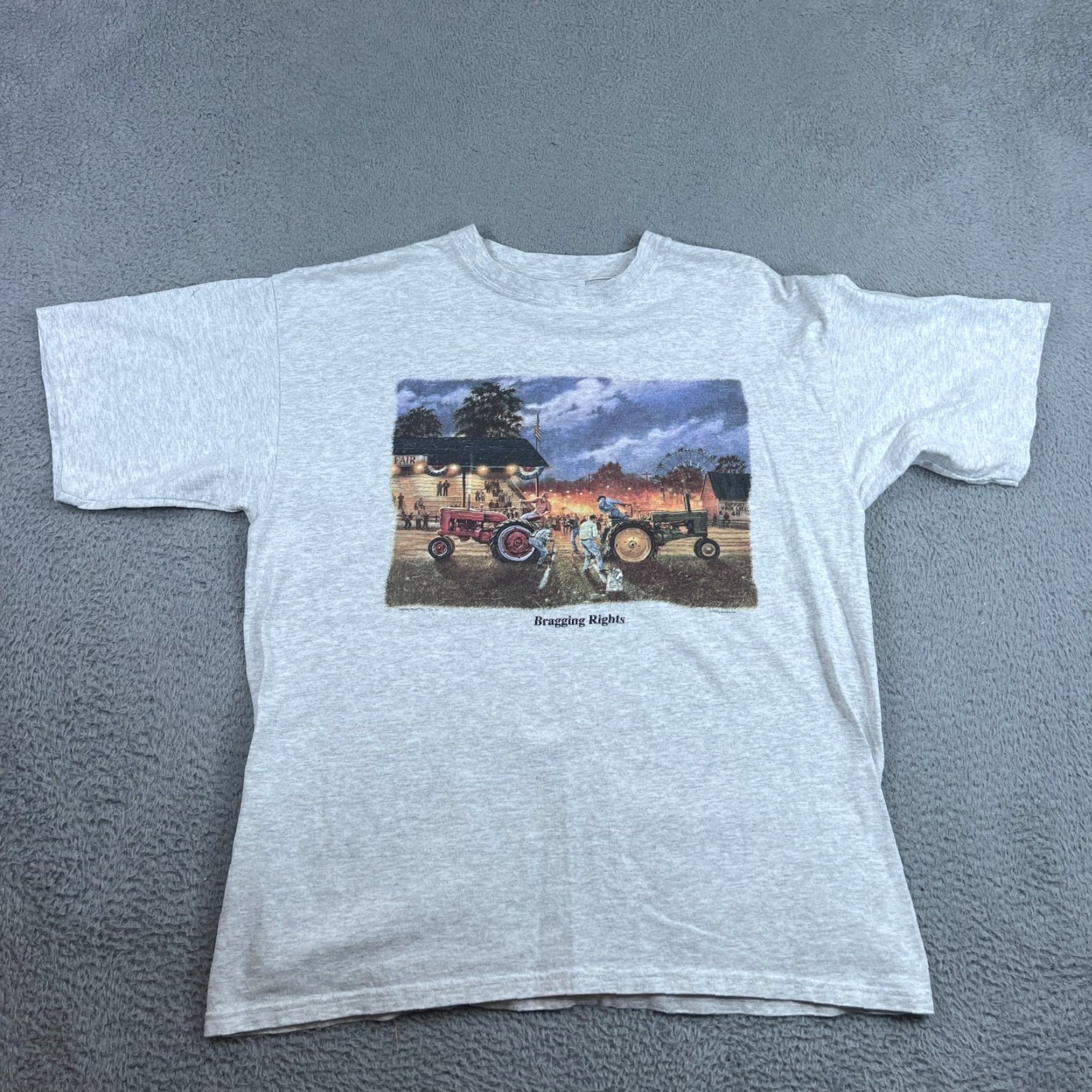 Vintage VTG DAVE BARNHOUSE T-Shirt Adult XL Gray Cotton Santee Crew Neck Short Sleeve 90s Farm Barn House Earth Tones Vintage Art Size US XL / EU 56 / 4 - 2 Thumbnail
