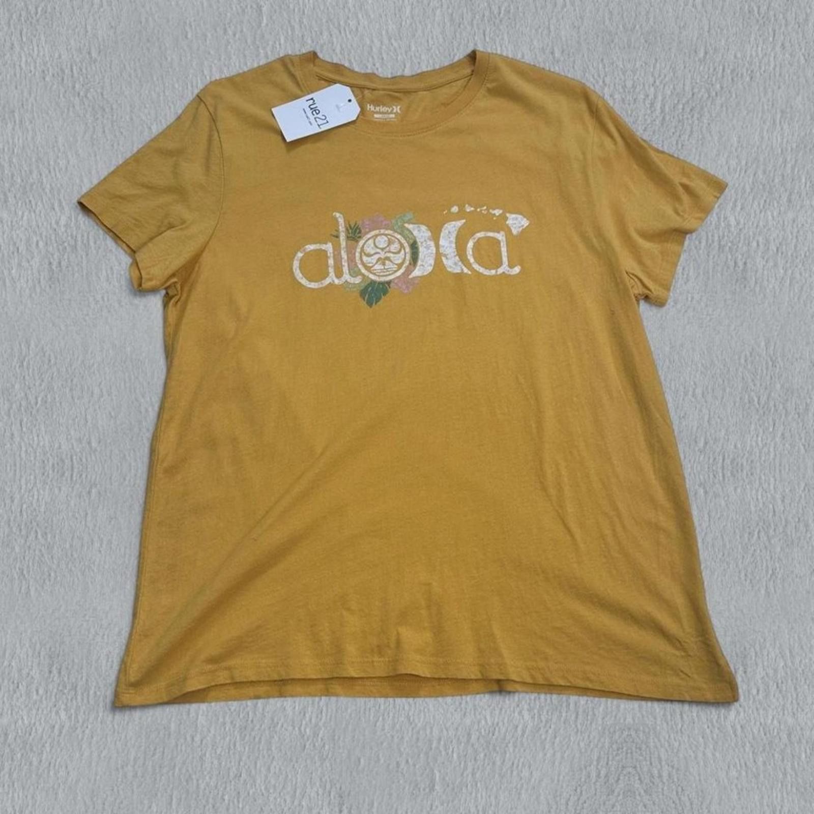Hurley NWT Hurley Shirt Womens L Yellow Aloha Hawaii Surf Tee Size L / US 10 / IT 46 - 1 Thumbnail