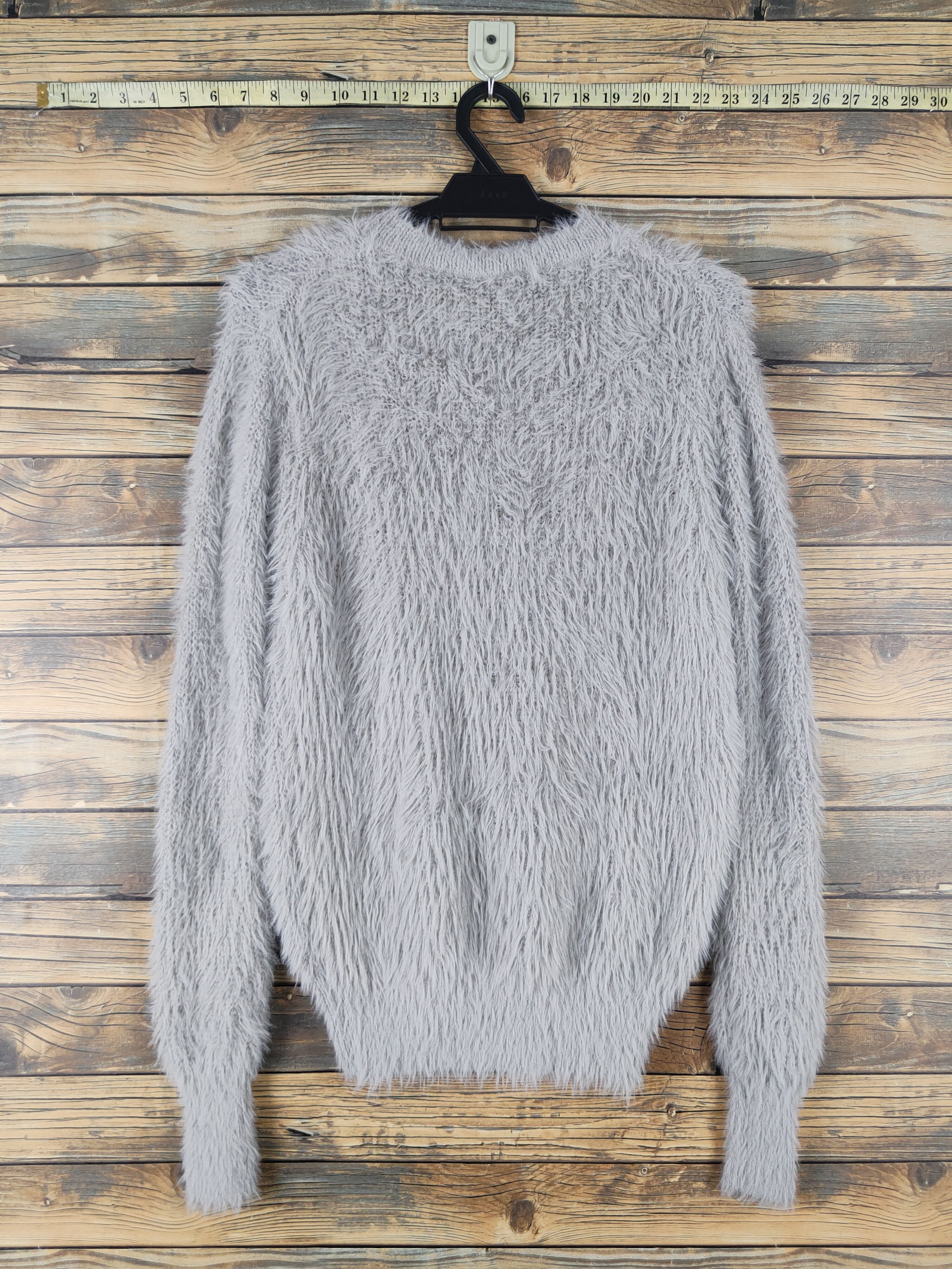 Aran Isles Knitwear Roomy's Gray Shag Shaggy Fur Mohair Knitwear #W1635 Size US M / EU 48-50 / 2 - 7 Thumbnail