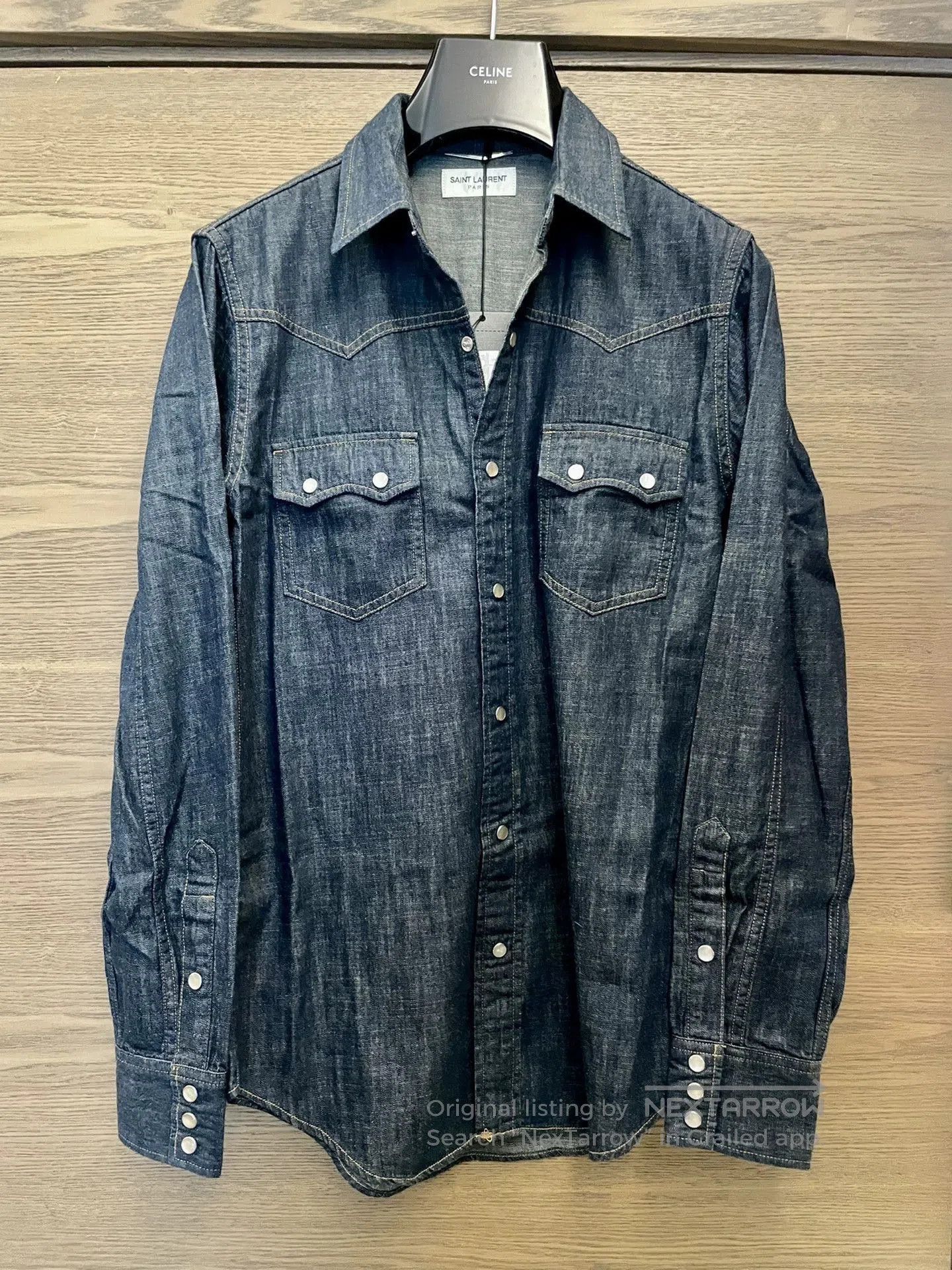 Saint Laurent Paris Blue Denim Long Sleeve Button-Up Shirt. Size US M / EU 48-50 / 2 - 1 Thumbnail