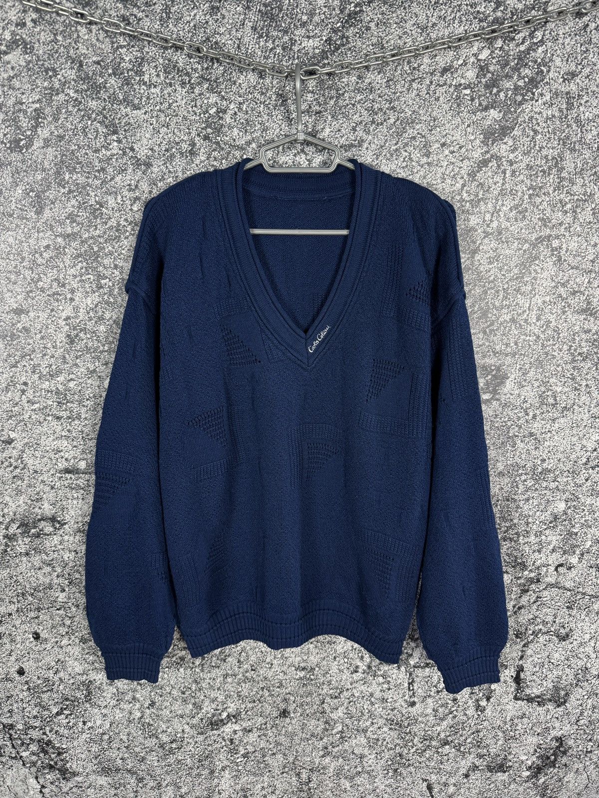 Carlo Colucci Carlo Colucci Vintage V-Neck Wool Sweater Jumper Size 56 Size US XL / EU 56 / 4 - 1 Thumbnail