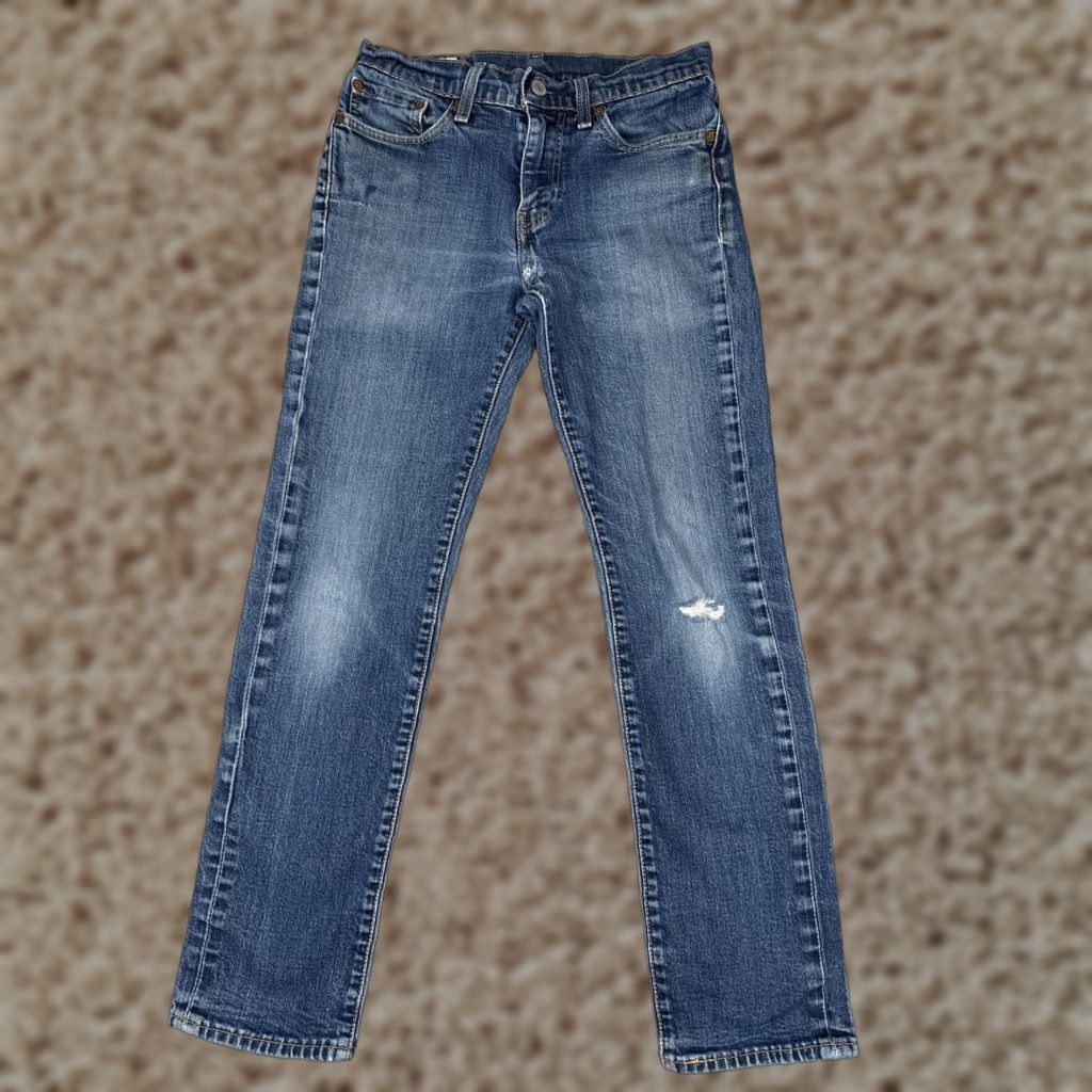 Levi's Levi's 511 Jeans Mens 29x30 Slim Fit Distressed Blue Denim Stretch 5-Pocket Zip Fly Casual Modern Adult Mens Size US 29 - 1 Thumbnail