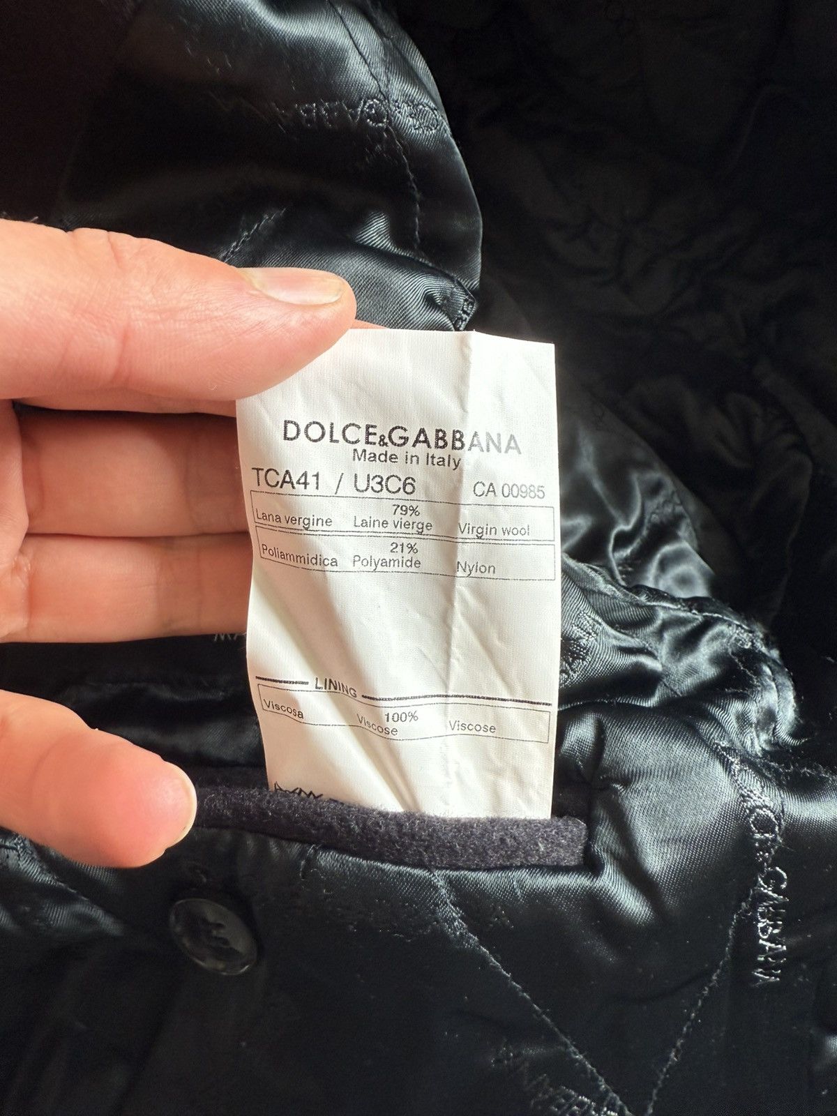 Dolce & Gabbana Dolce & Gabbana Navy Wool Peacoat with Zip Pockets Size US M / EU 48-50 / 2 - 9 Thumbnail