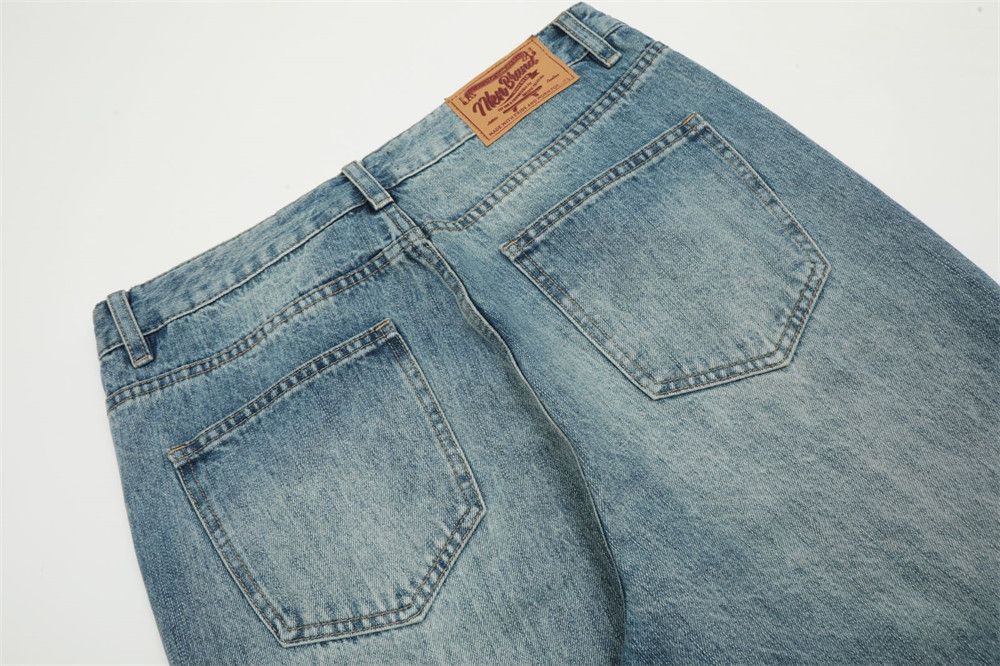 Japanese Brand × Jean Street men's loose casual distressed straight washed jeans Size US 32 / EU 48 - 3 Thumbnail