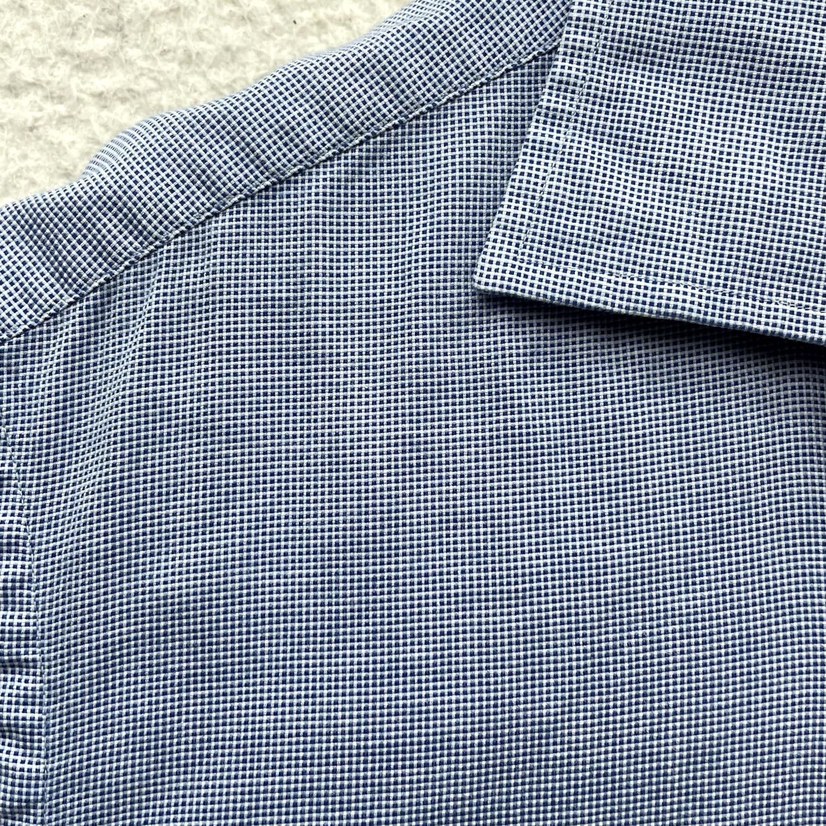 Brooks Brothers VINTAGE Brooks Brothers Dress Shirt Mens 16.5 Blue Check USA Long Sleeve Shirt Mens Regular 100% Cotton Blue Check Size 46R - 4 Thumbnail