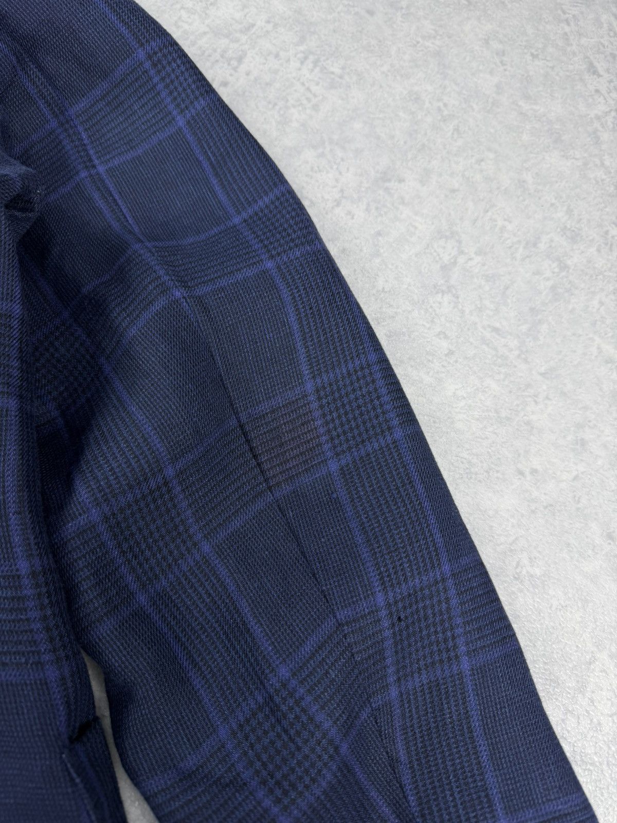 Hackett Hackett London Navy Linen Blazer Blue Check 42R 52R Size 42R - 16 Thumbnail