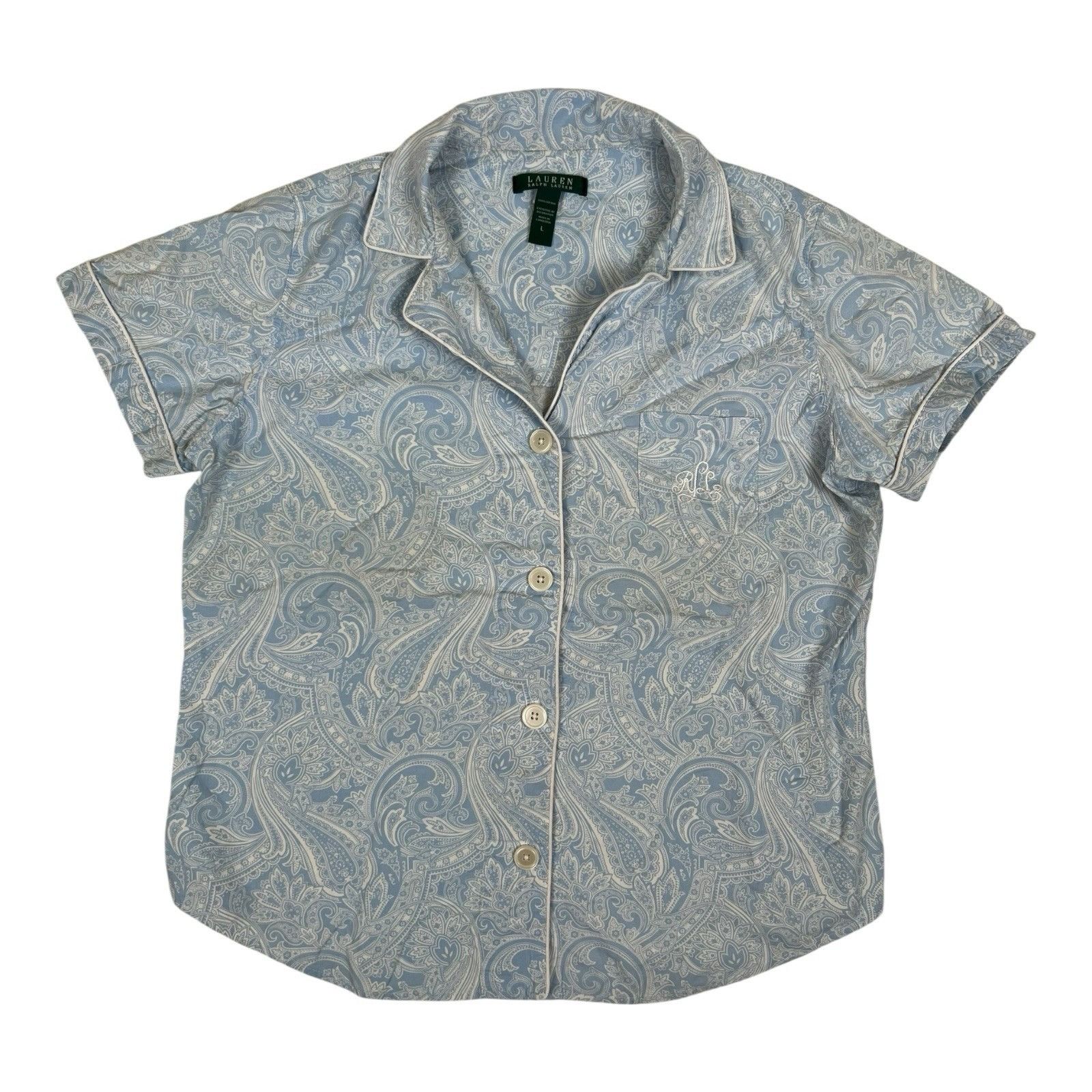 Lauren Ralph Lauren Lauren Ralph Lauren Women’s Pajama Collar Button Shirt Size Size L / US 10 / IT 46 - 1 Thumbnail