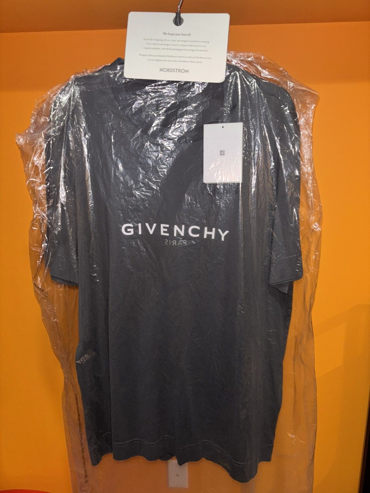 Givenchy GIVENCHY SLIM FIT REVERSE PRINT T-SHIRT - CHARCOAL Size US XL / EU 56 / 4 - 2 Thumbnail