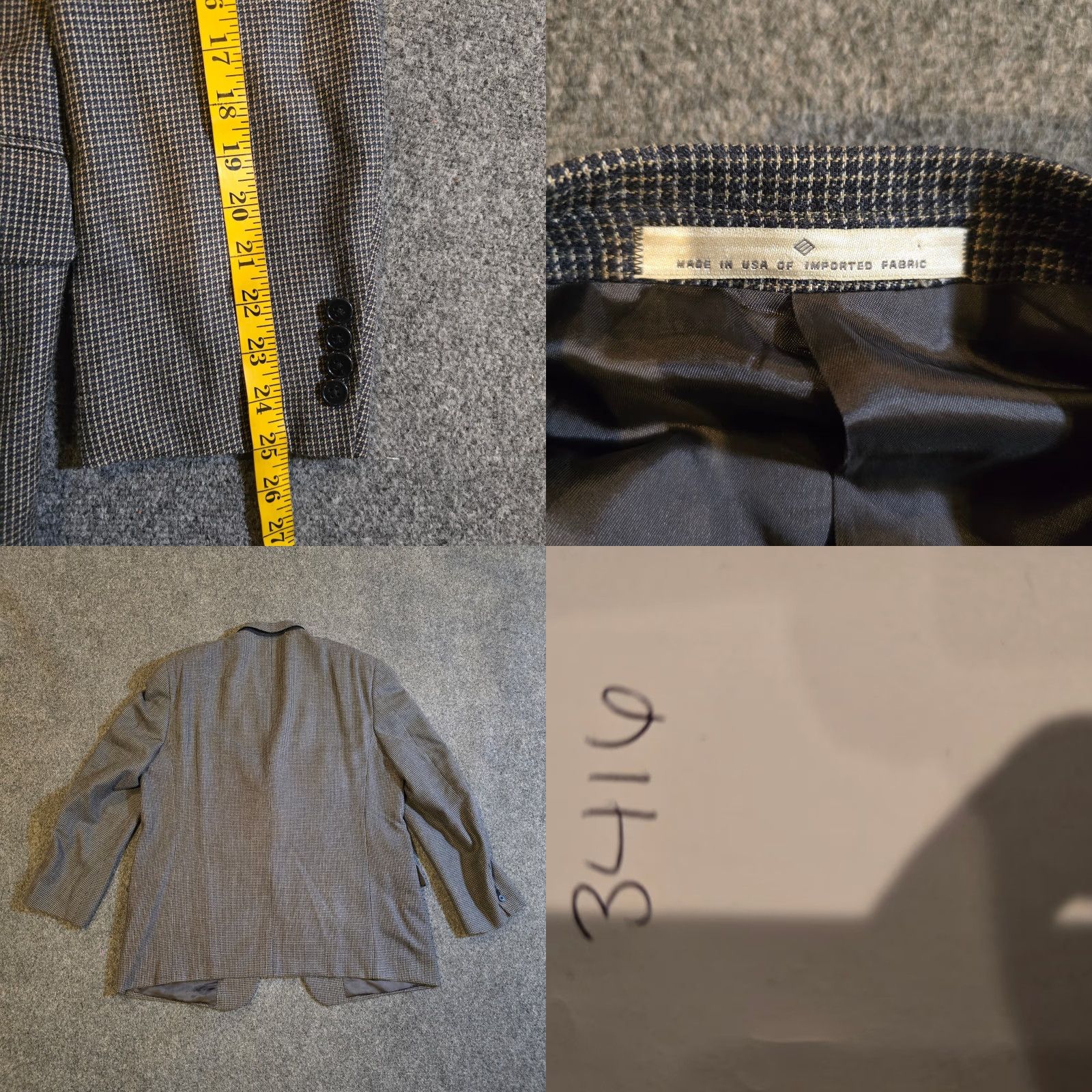 Joseph Abboud Joseph Abboud Blazer Men 46 Gray Wool Silk Tweed 3 Button Career Sport Coat Jacket Coat Blazer Size 46R - 8 Thumbnail