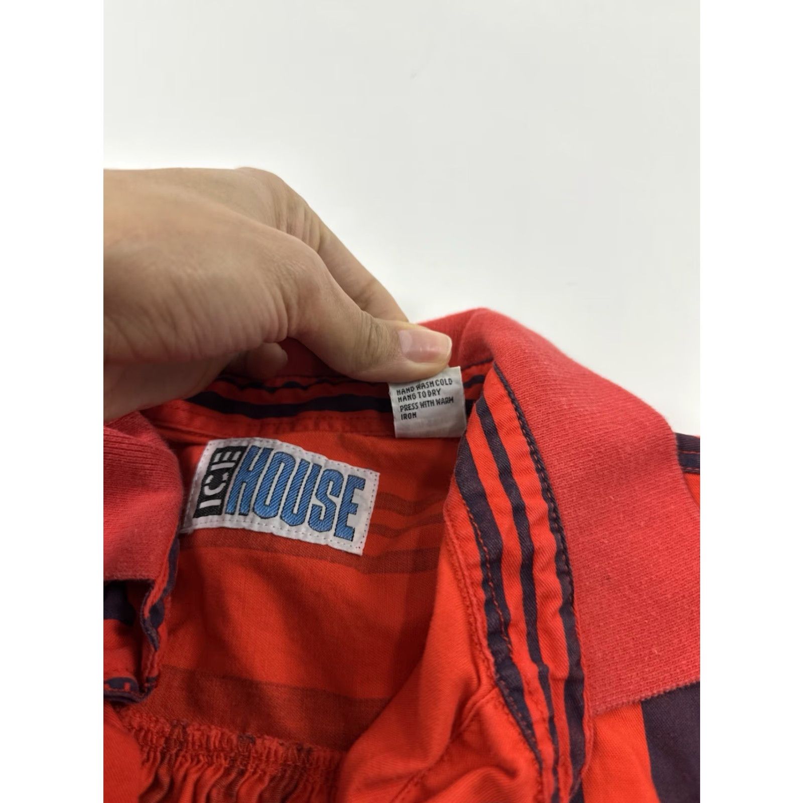 Vintage VINTAGE Ice House Polo Shirt Womens M Red Boxy Cropped Short Sleeve Collared Cotton Stripe Size 32" / US 10 / IT 46 - 5 Thumbnail