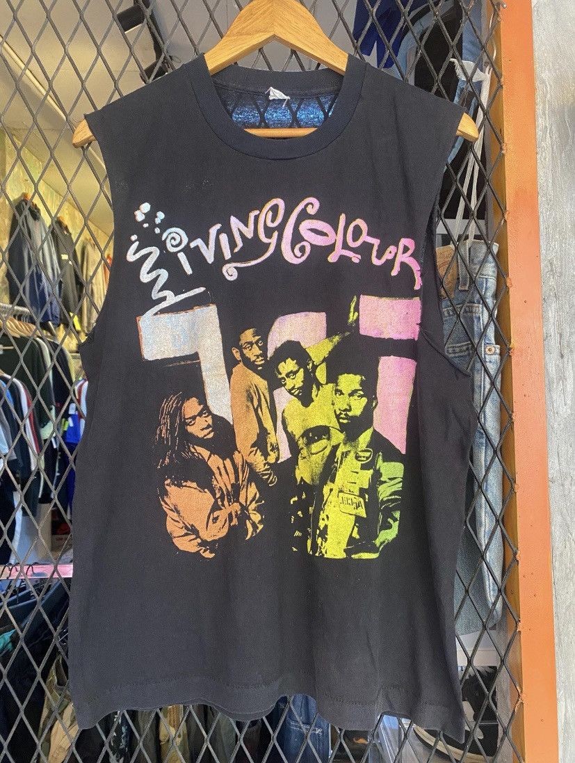 Band Tees Vtg 80s Living Colour Graphic Lineup Band T shirt Size US L / EU 52-54 / 3 - 1 Thumbnail