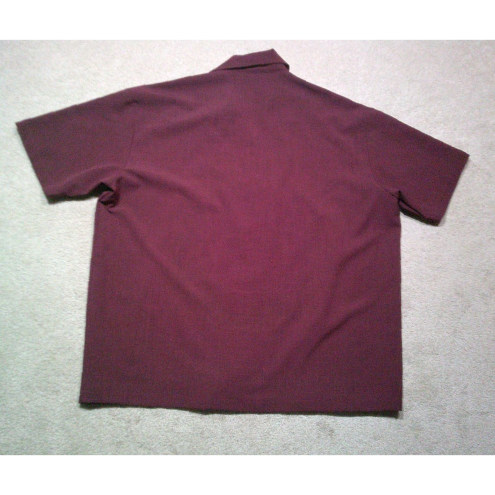 Paradise Lucky Paradise Clothing Button Up Bowling Shirt Mens XL Extra Large Maroon Gray Size US XL / EU 56 / 4 - 2 Thumbnail