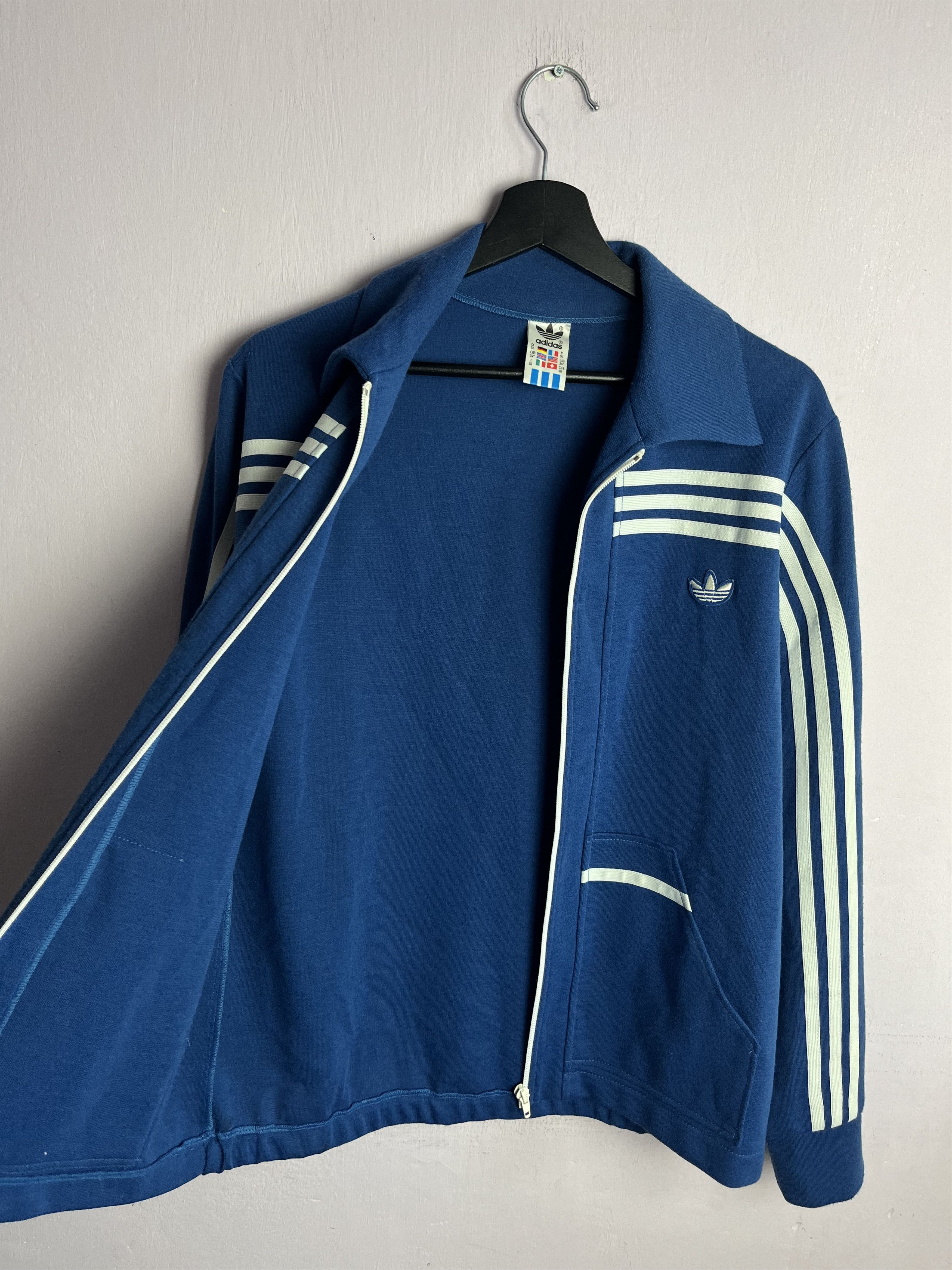 Adidas Vintage 1970-1980 Adidas Track Jacket Size M Blue Size US M / EU 48-50 / 2 - 8 Thumbnail