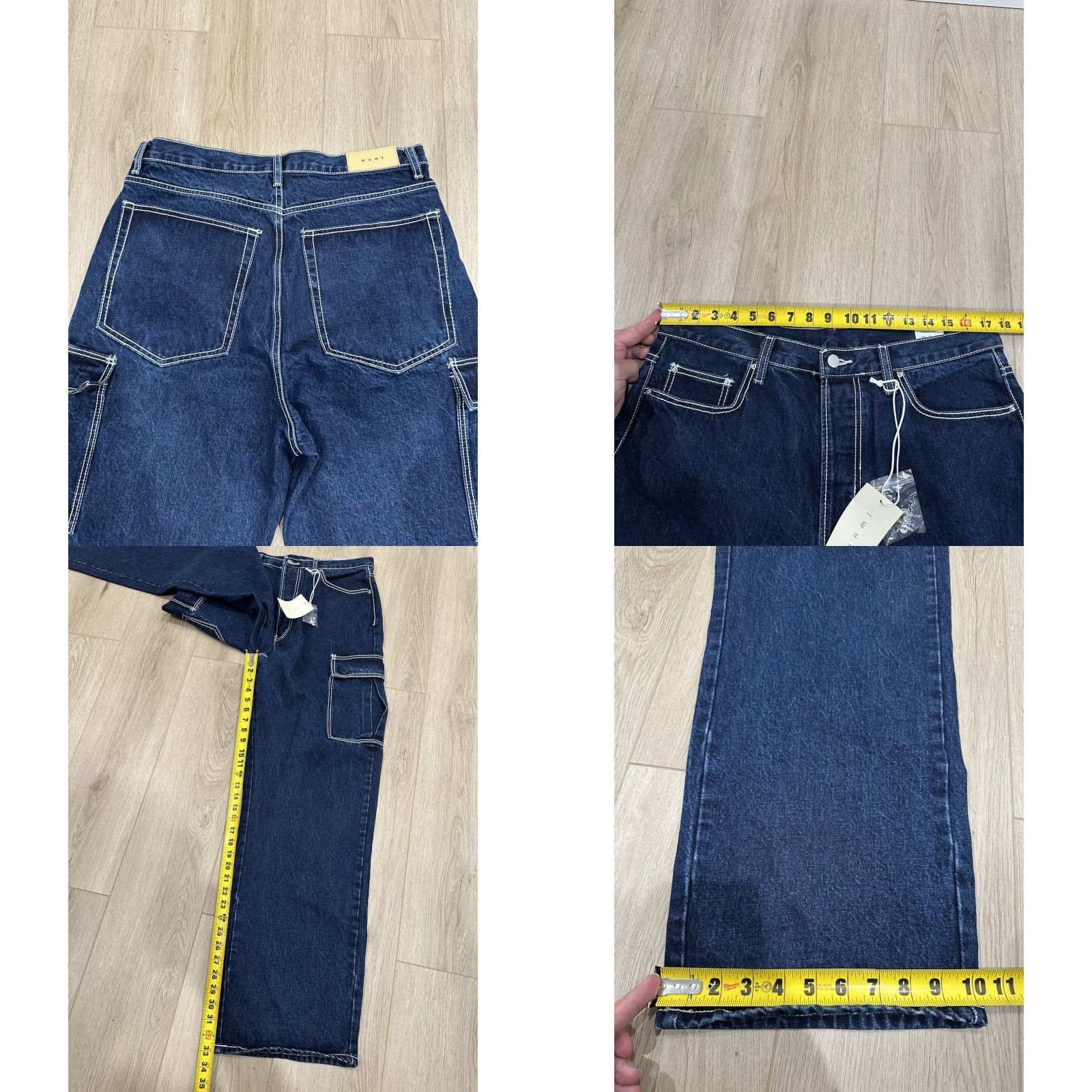 MNML mnml Jeans Men Wide-Leg Denim 34x33 Blue NWT Baggy Rave Fit Cargo Regular 100% Cotton Mens Jeans Size US 34 / EU 50 - 8 Thumbnail