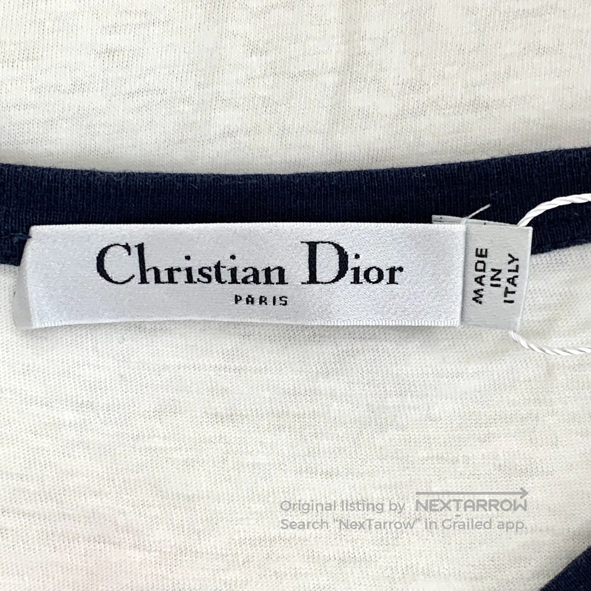 Dior Dior White Tennis Racket Letter Printed Cotton Round Neck Size US M / EU 48-50 / 2 - 6 Thumbnail