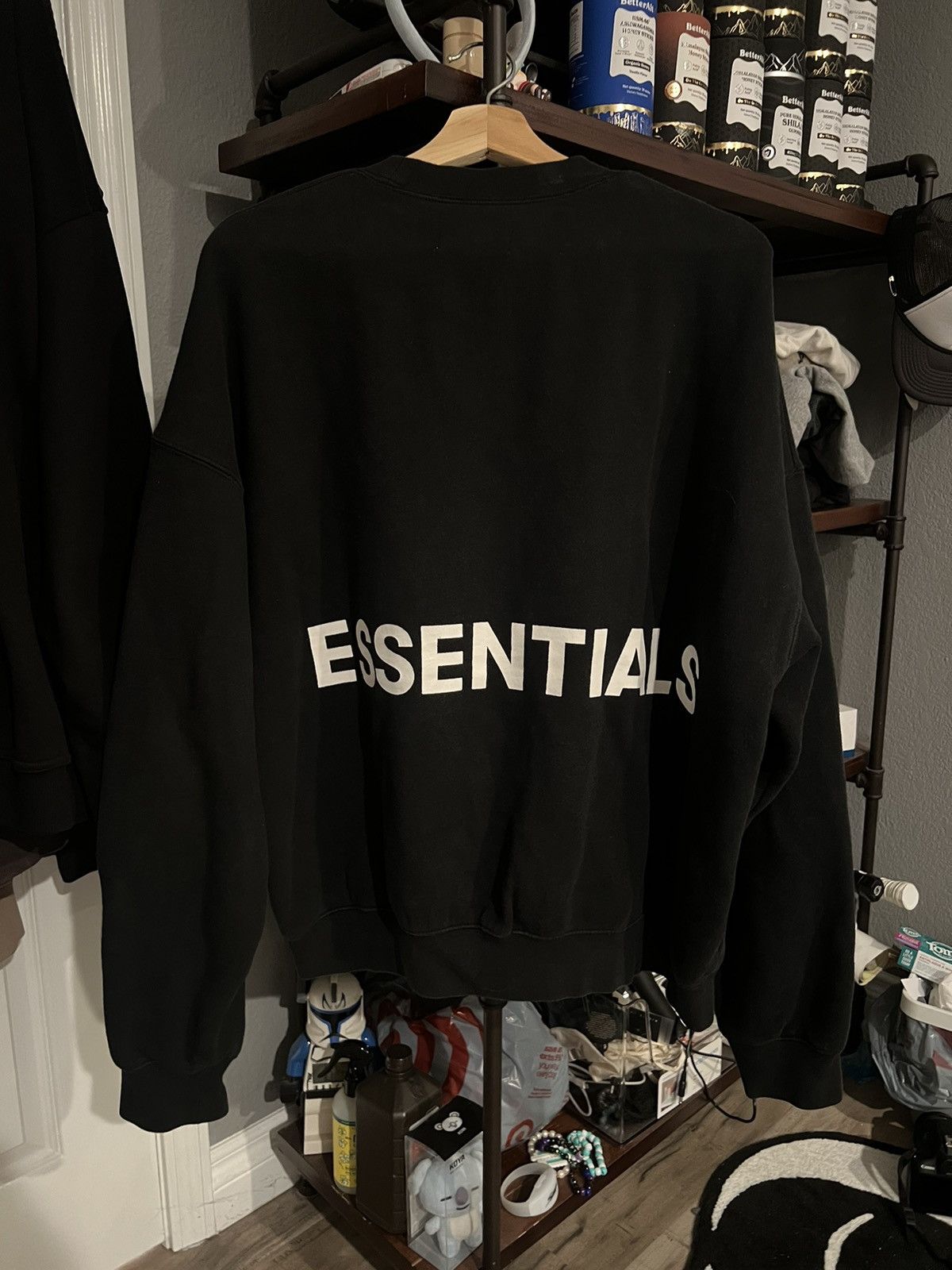 Essentials × Fear of God Fear of God Essentials Black Crewneck FW 19 ...