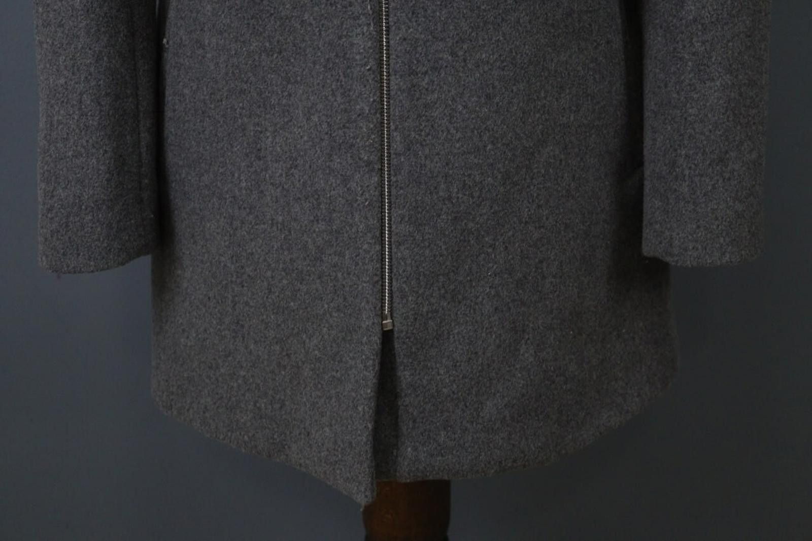 Designer Claudie Pierlot Gray Wool Cashmere Collar Basic Coat Size 38 Size M / US 6-8 / IT 42-44 - 3 Thumbnail