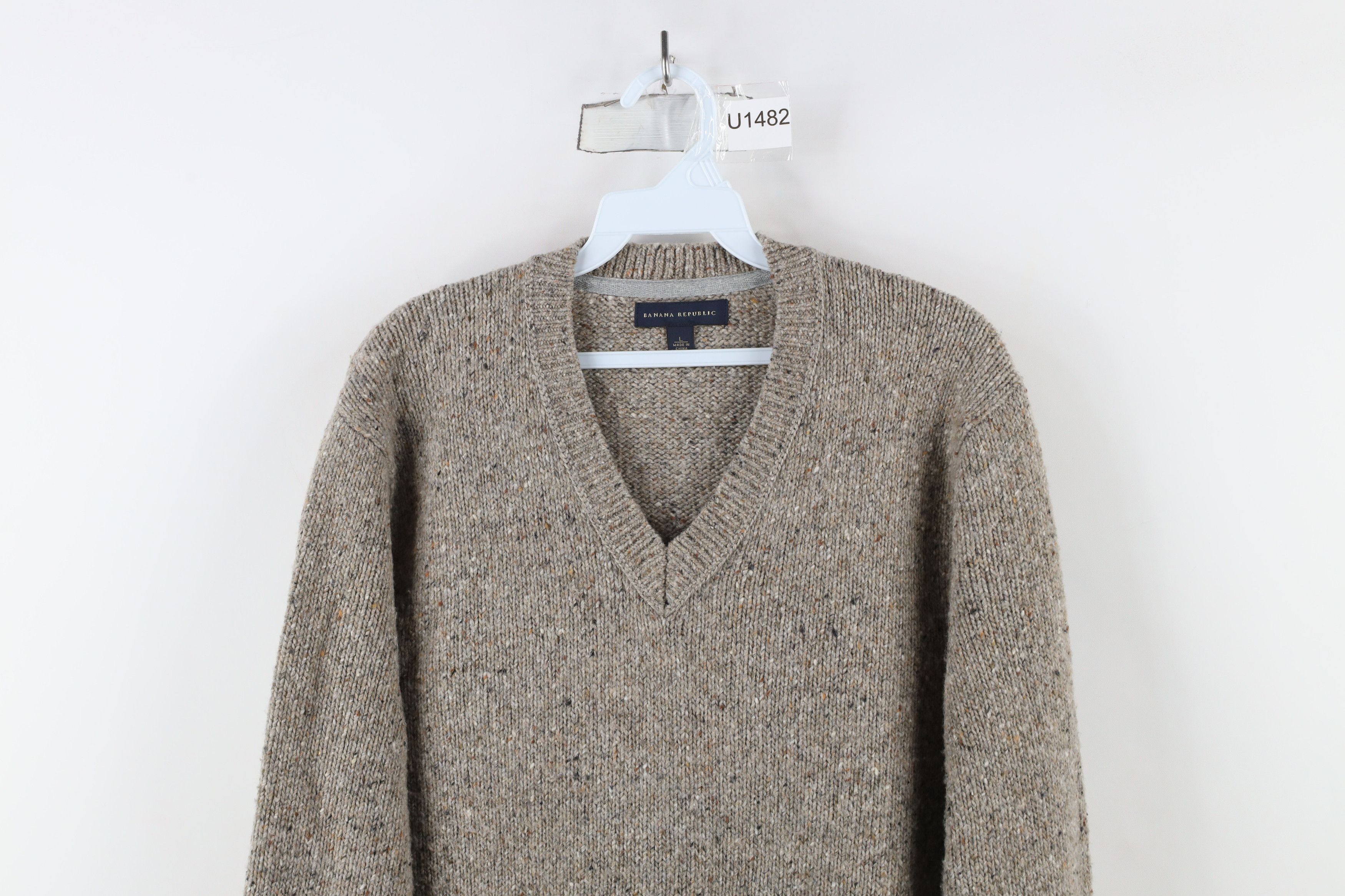 Banana Republic × Vintage Vintage Y2K Banana Republic Wool Blend Knit V-Neck Sweater Size US L / EU 52-54 / 3 - 2 Thumbnail