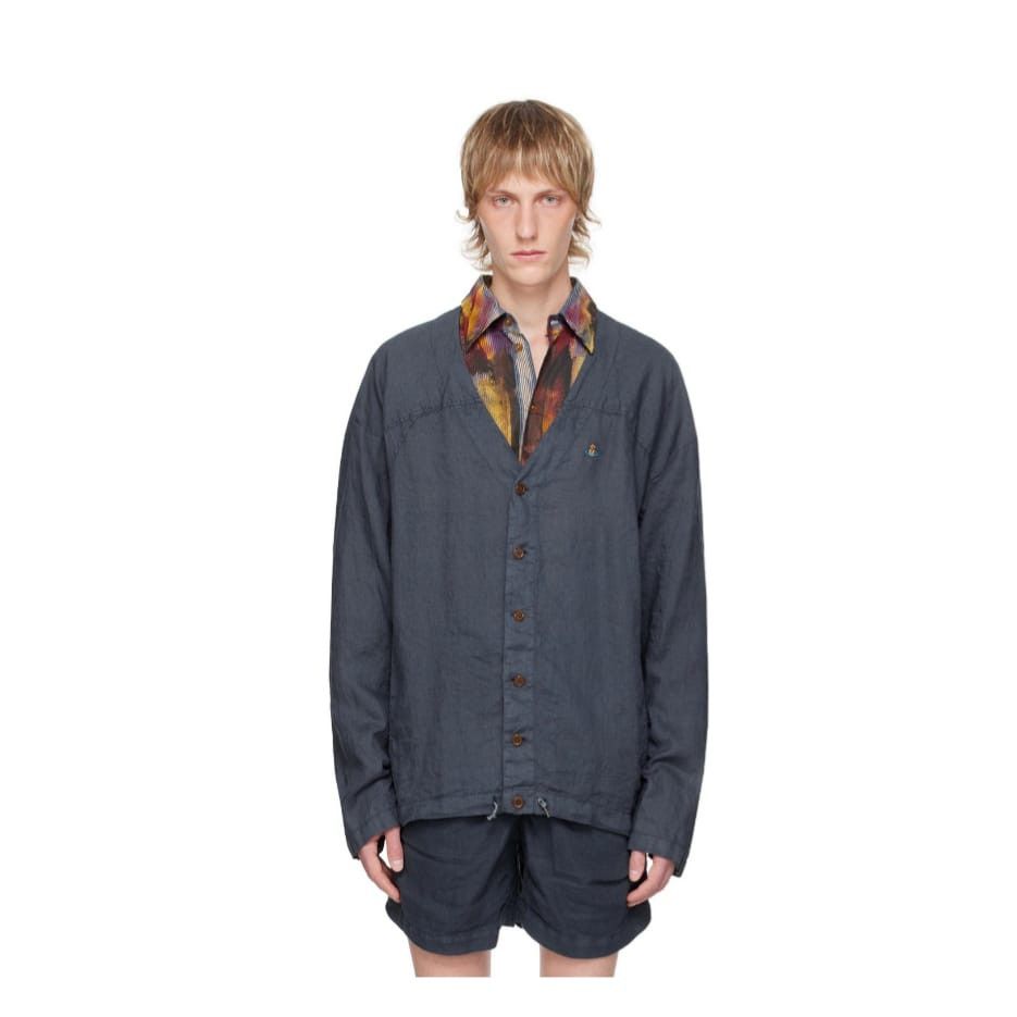 Vivienne Westwood o1y0525 Linen Shirt in Midnight Blue Size US M / EU 48-50 / 2 - 1 Thumbnail
