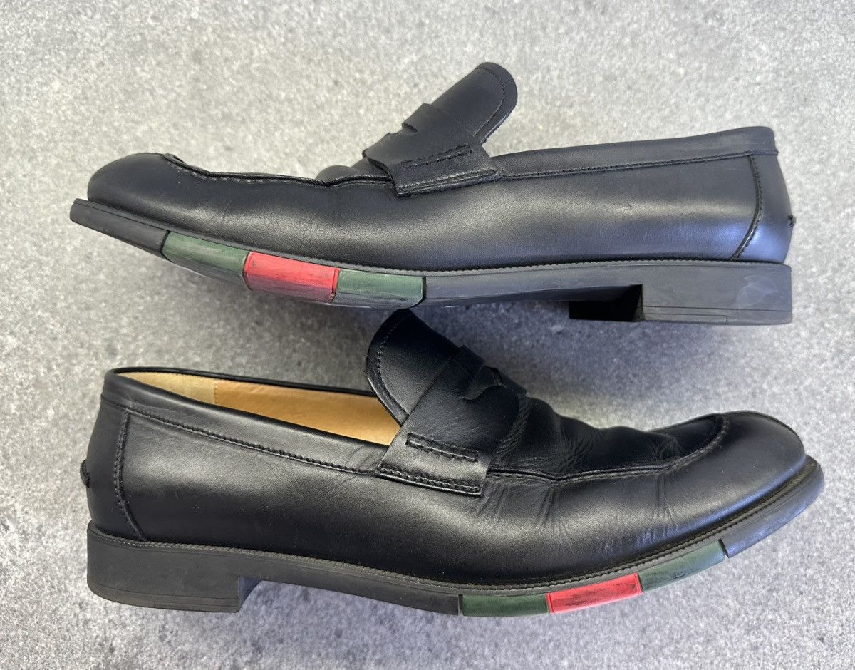 Gucci Mens GUCCI 295117 Web Sole Leather Coin Loafer 8.5 42.5 Size US 8.5 / EU 41-42 - 2 Thumbnail