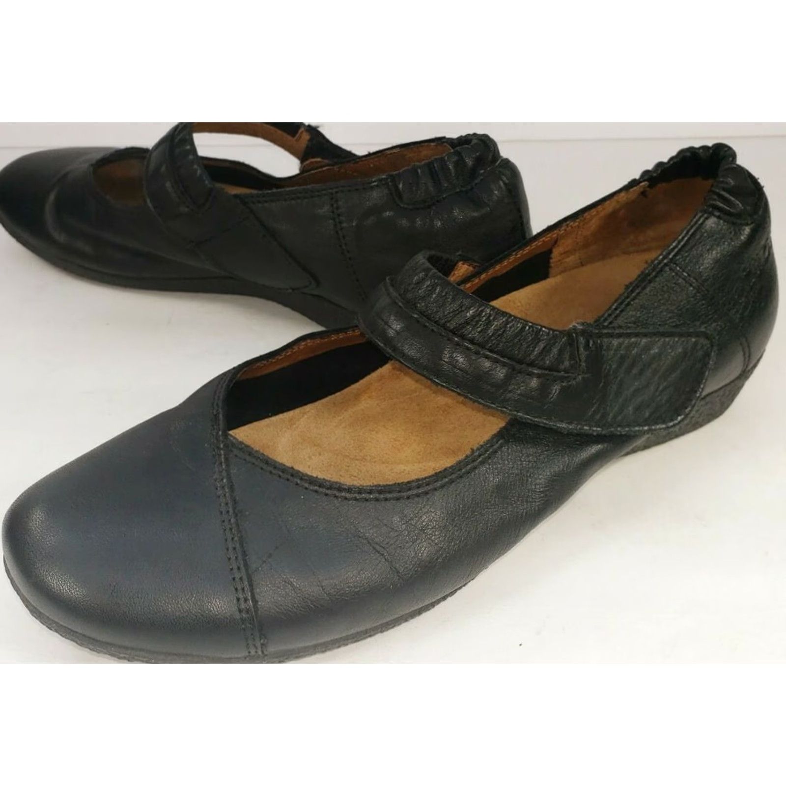 Taos Taos Mary Jane Flats Black Leather Size 6.5M 37EU Arch Support Cushioned Casual Business Dress Shoes Womens Mary Janes Size US 7 / IT 37 - 3 Thumbnail