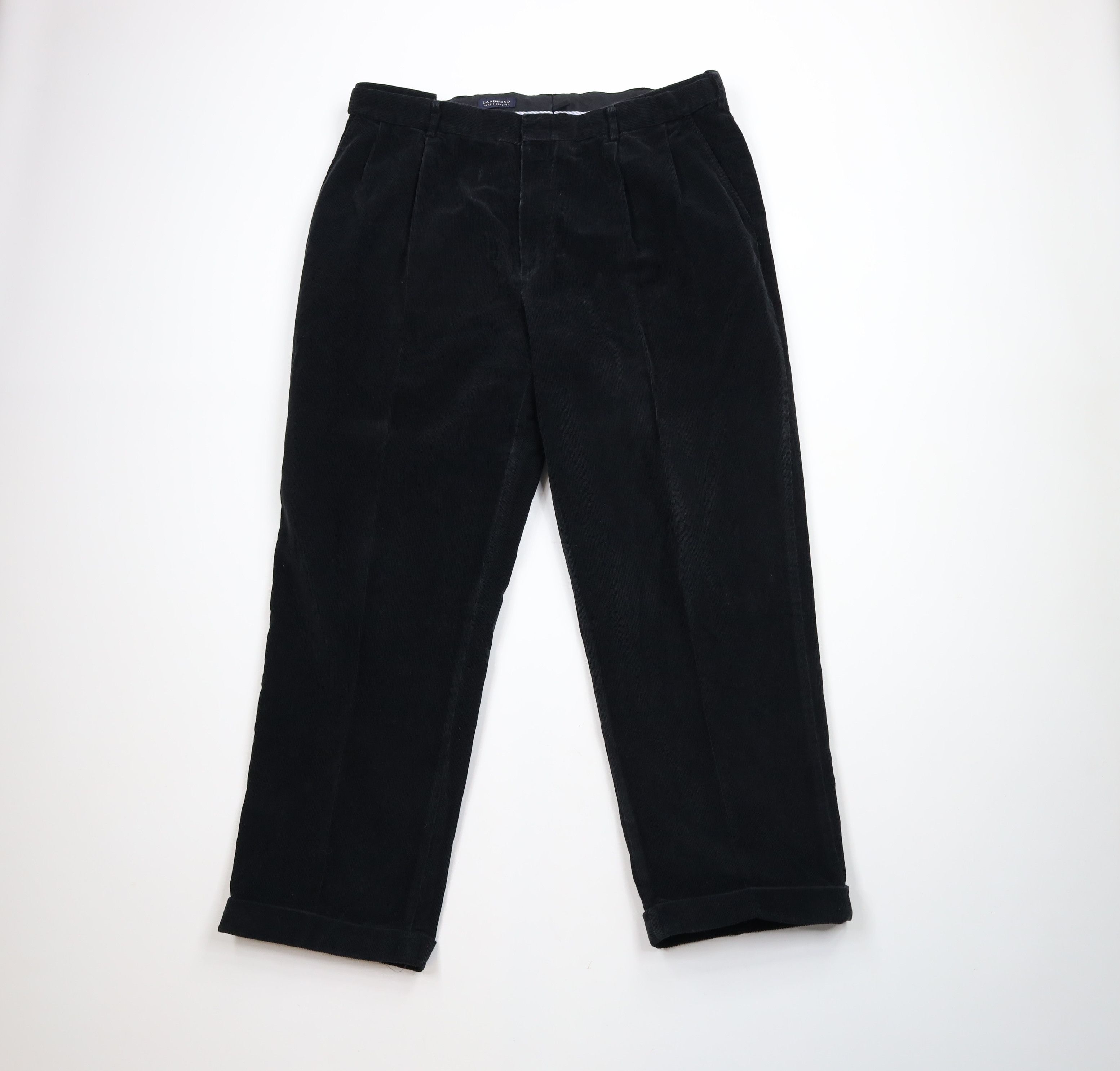 Lands' End × Vintage Vintage 90s Lands End Heavyweight Wide Leg Corduroy Pants Size US 38 / EU 54 - 1 Thumbnail