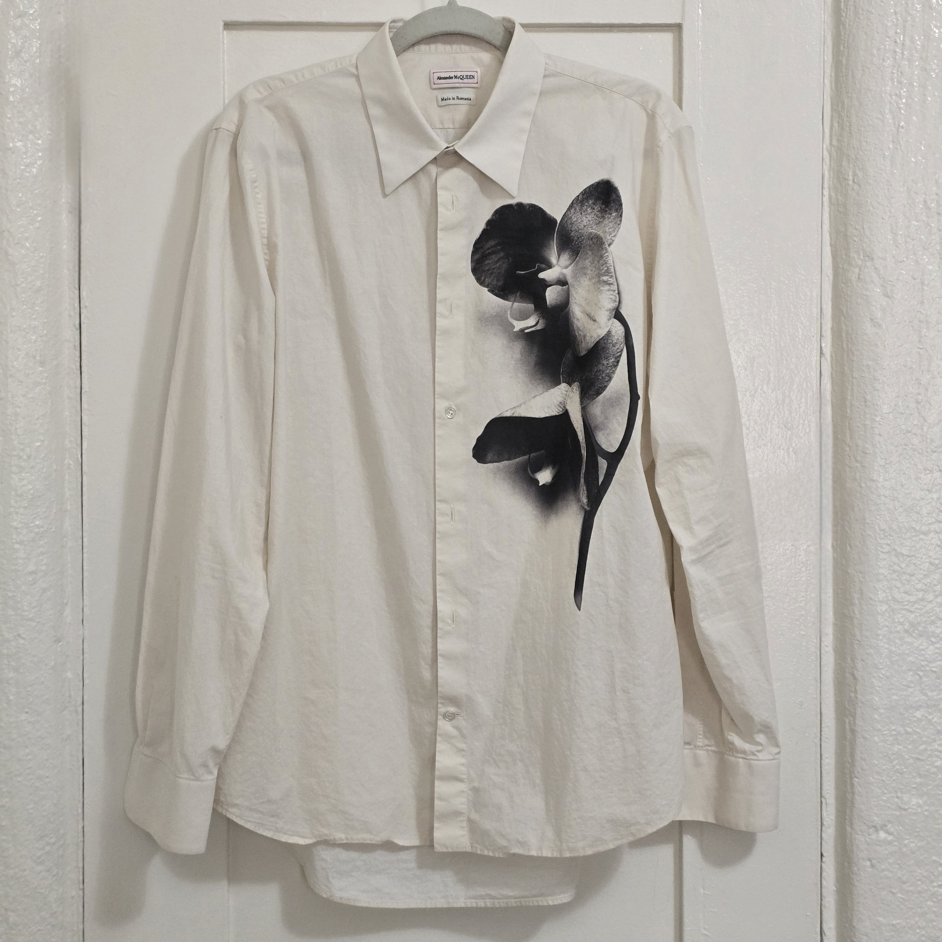 Alexander McQueen Ink Flower Shirt Size US L / EU 52-54 / 3 - 3 Thumbnail