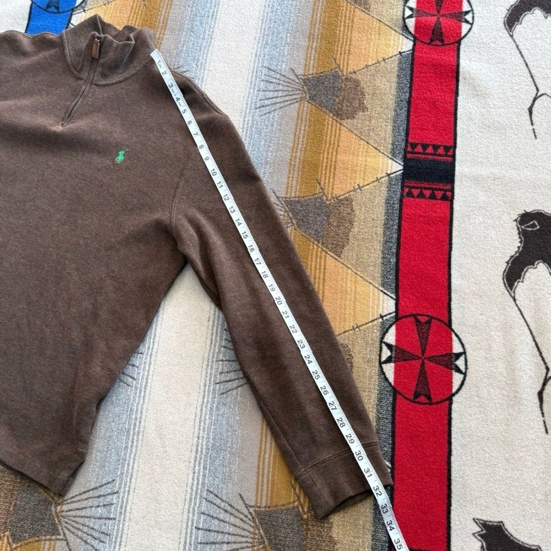 Polo Ralph Lauren VINTAGE Polo Ralph Lauren Mens Polo 1/4 Zip Pullover Sweater XL Brown Embroidered Preppy Size US XL / EU 56 / 4 - 7 Thumbnail