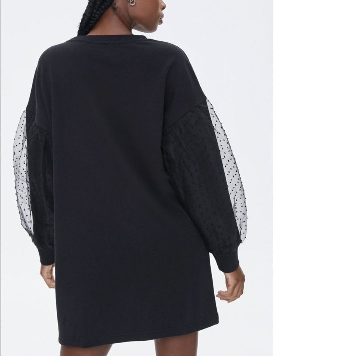 Forever 21 Forever 21 Black Sweatshirt Dress with Details Size S MWT Size S / US 4 / IT 40 - 3 Thumbnail