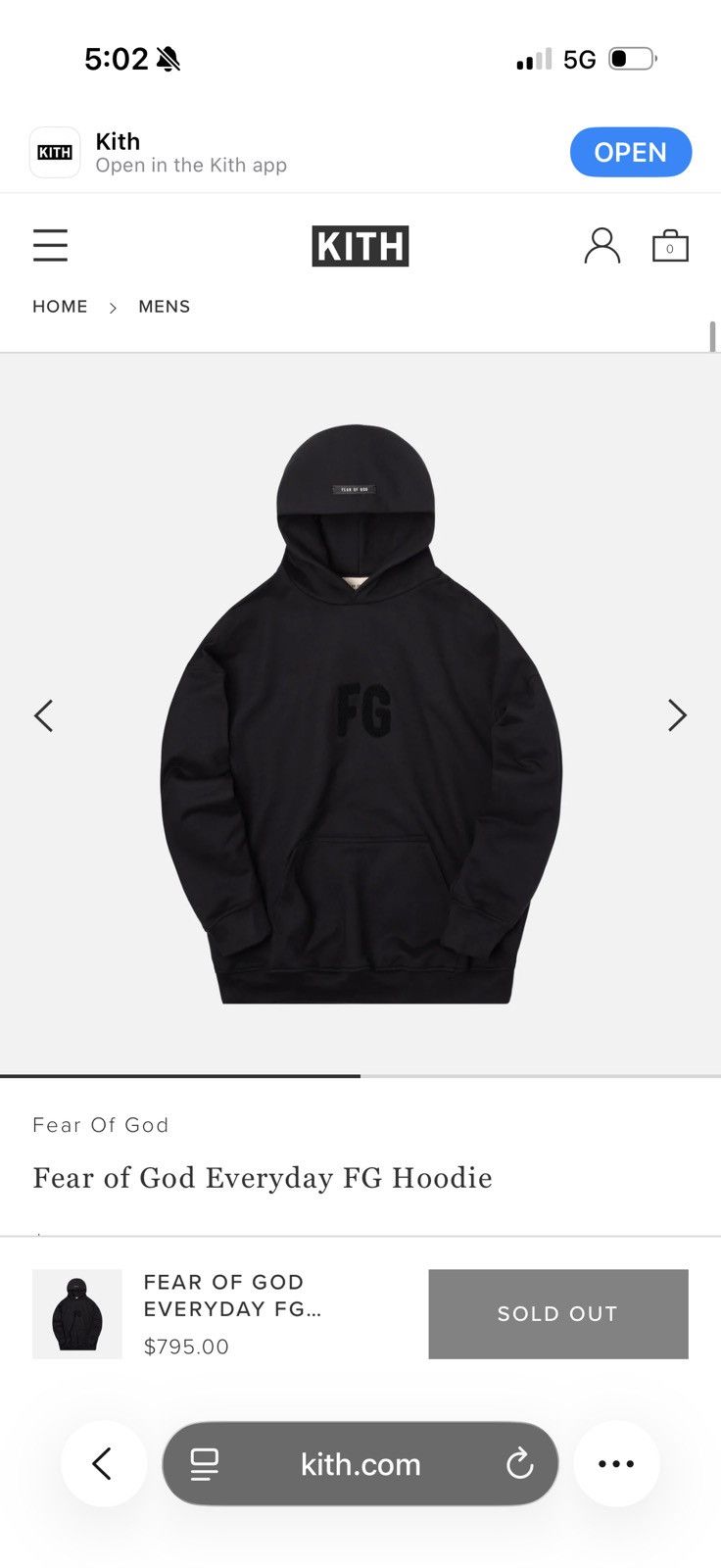 Fear of God Fear of God Sixth Collection Everyday FG Hoodie Size US M / EU 48-50 / 2 - 9 Thumbnail