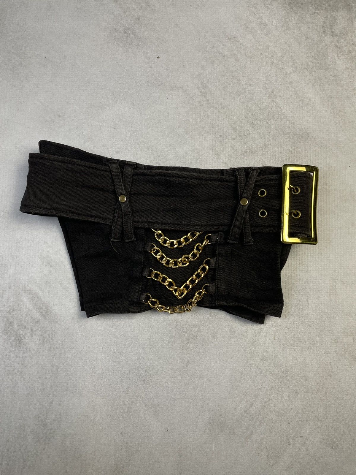 Japanese Brand Y2k Stella D.i.a Style Gold Chain Belted Gyaru Micro Shorts Size 25" / US 0 / IT 36 - 6 Thumbnail
