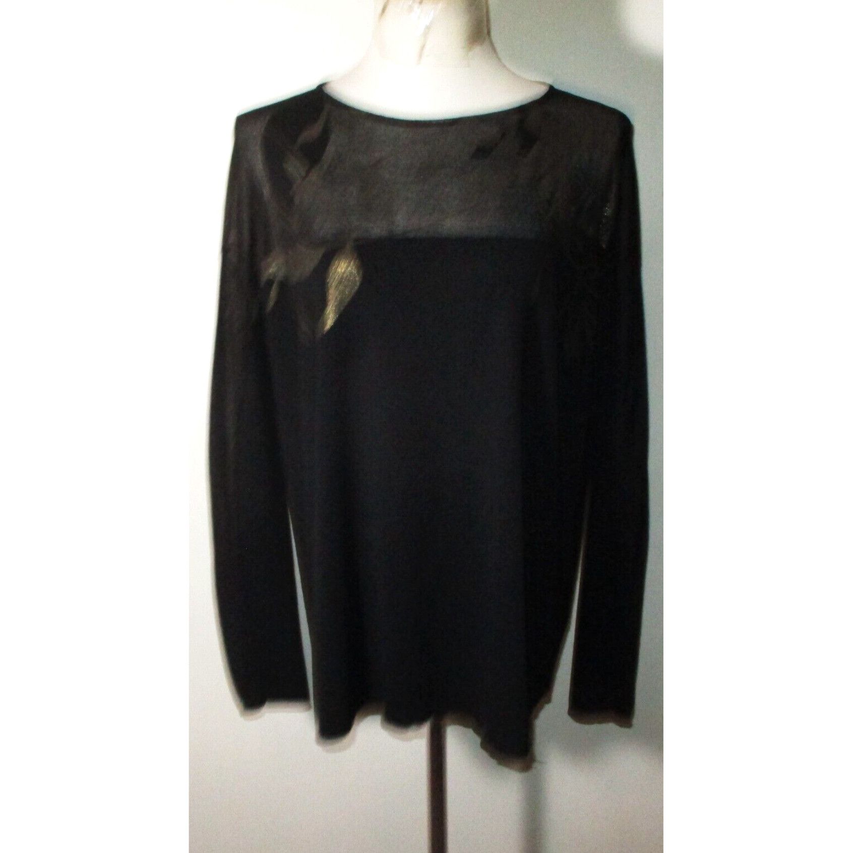 Lafayette 148 Silk Black Top Sheer Long buy Sleeve Sz S