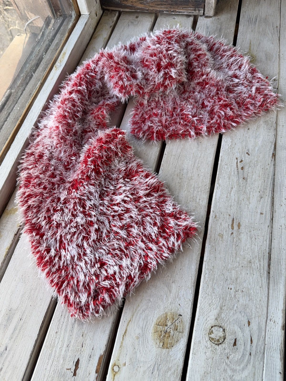 Vintage Avant Garde japanese fuzzy mohair Opium scarf vintage y2k Size ONE SIZE - 2 Thumbnail