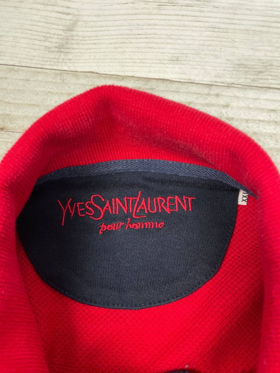 Vintage × Yves Saint Laurent Vintage Yves Saint Laurent Polo Sweatshirt Red Mini Logo Size US XXL / EU 58 / 5 - 9 Thumbnail