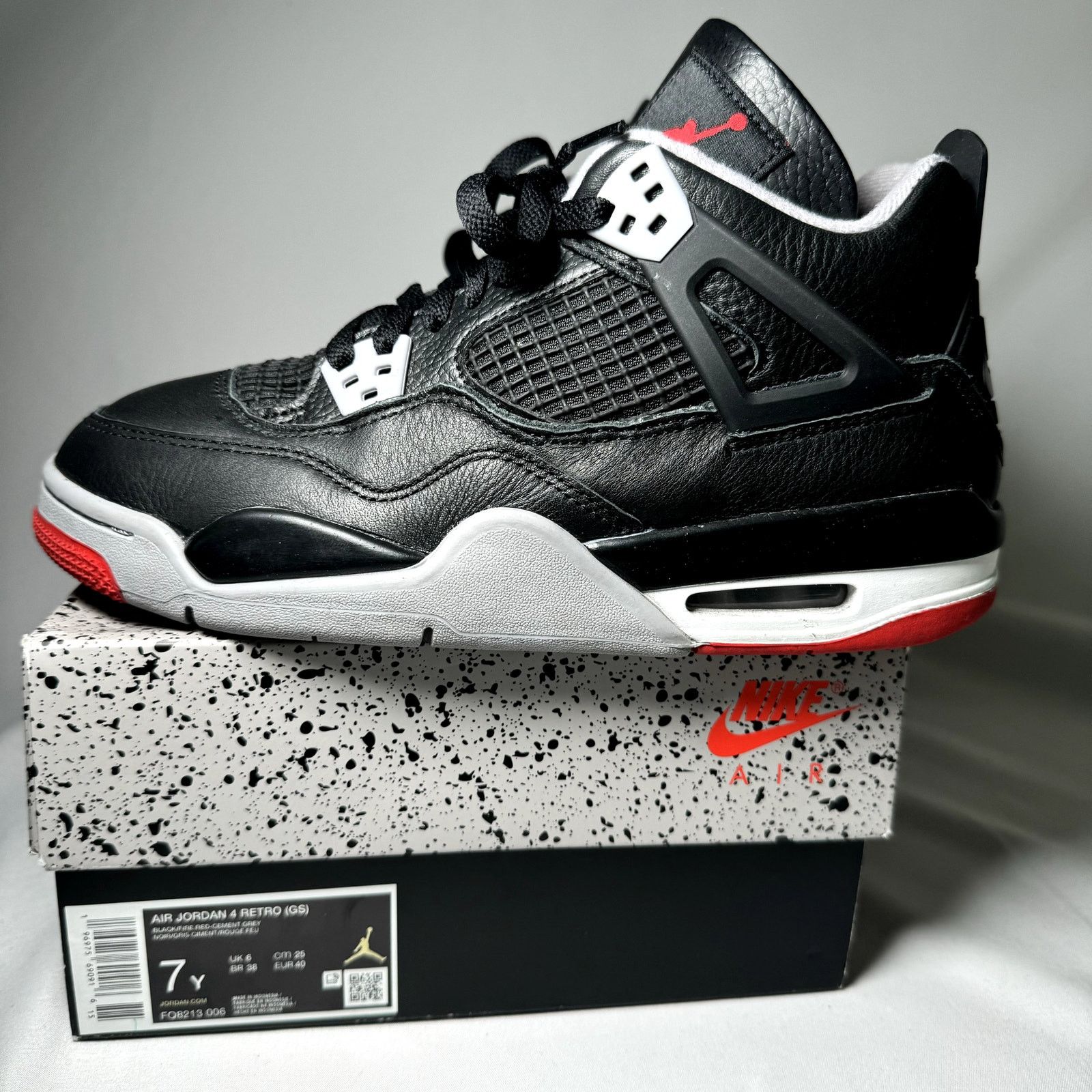 Jordan Brand × Nike Size 7 - Air Jordan 4 Retro GS Bred Reimagined Men's Shoes Size US 6 / EU 39 - 9 Thumbnail