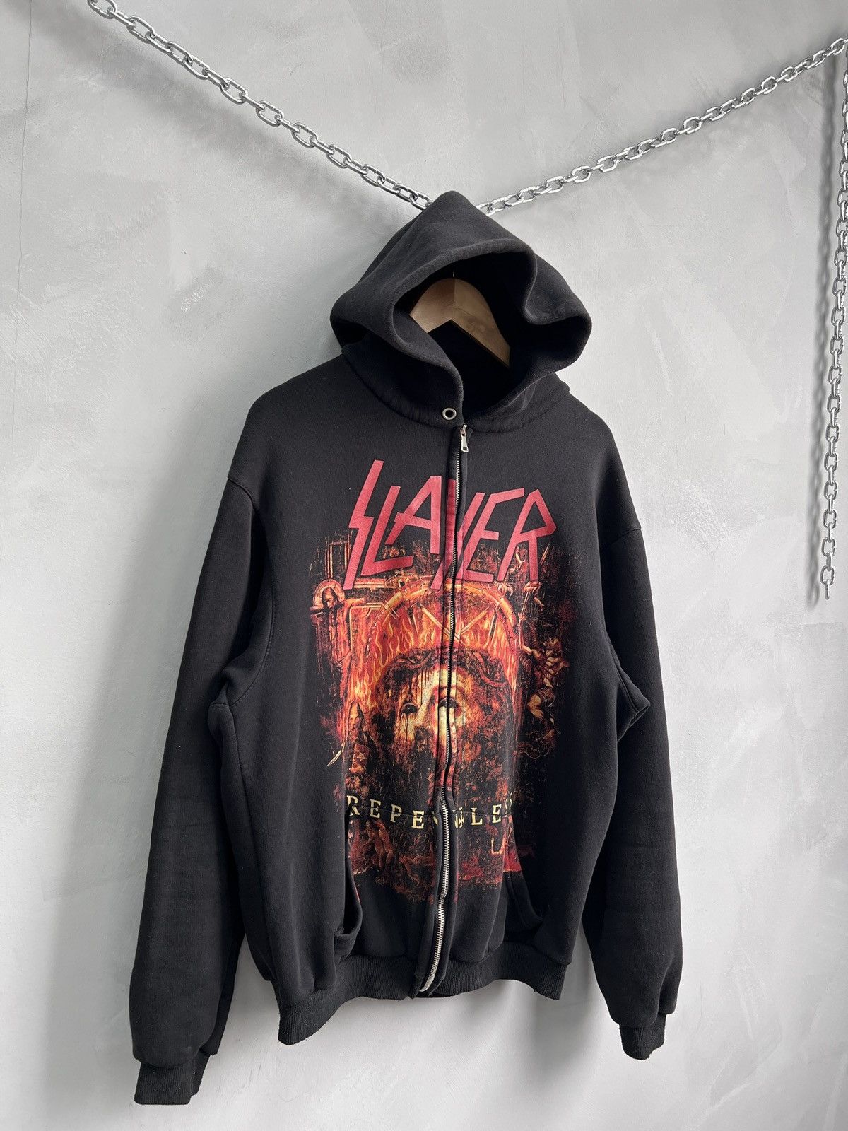 Slayer Rare Slayer 90s over print band hoodie y2k Size US XL / EU 56 / 4 - 2 Thumbnail