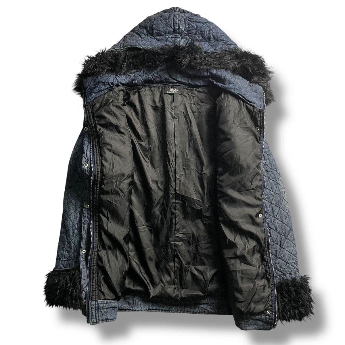 If Six Was Nine × Japanese Brand × Le Grande Bleu (L.G.B.) 🇯🇵 BACKS BUTTON UP FULL ZIP FUR HOODIE DENIM JACKET Size M / US 6-8 / IT 42-44 - 3 Thumbnail