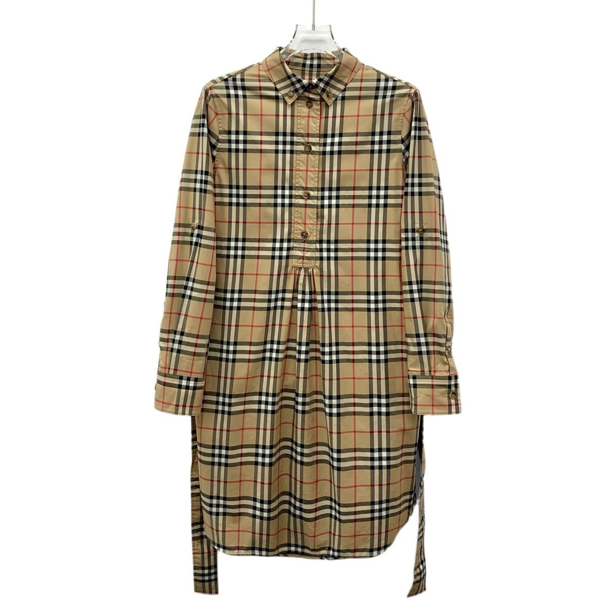 Burberry Burberry Brown Check Long Sleeve Belted Shirt Dress K26WX Size S / US 4 / IT 40 - 1 Thumbnail