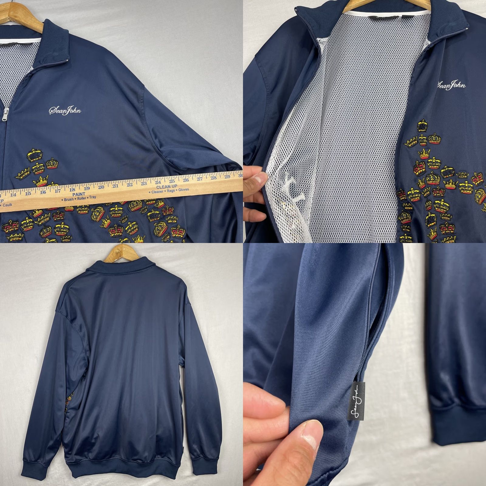 Sean John Sean John Track Jacket Mens XL Navy Blue Zip Up Baggy Streetwear Crown Y2K Size US XL / EU 56 / 4 - 8 Thumbnail