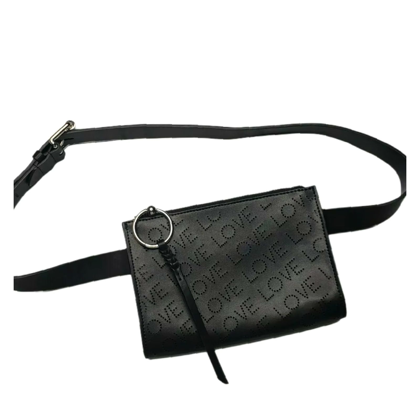 Rebecca Minkoff VINTAGE Rebecca Minkoff LOVE Black Leather Belt Bag Fanny Pack Rm 100419 Sz L/ XL Size ONE SIZE - 3 Thumbnail