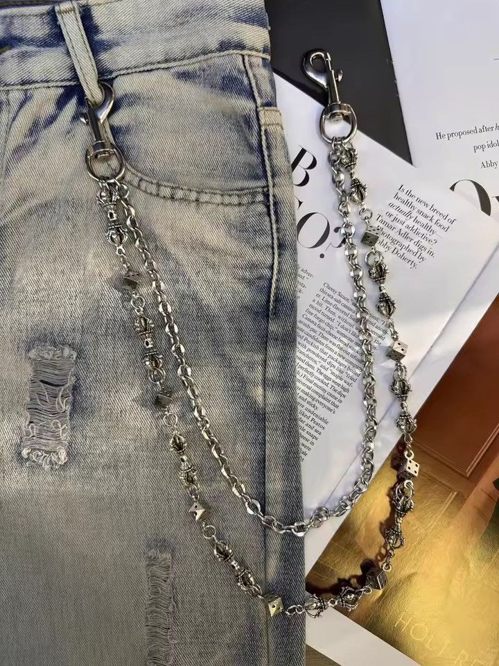 Jewelry Dice Double-Layer Pants Wallet Chain,Y2K Jeans Chain Size ONE SIZE - 2 Thumbnail