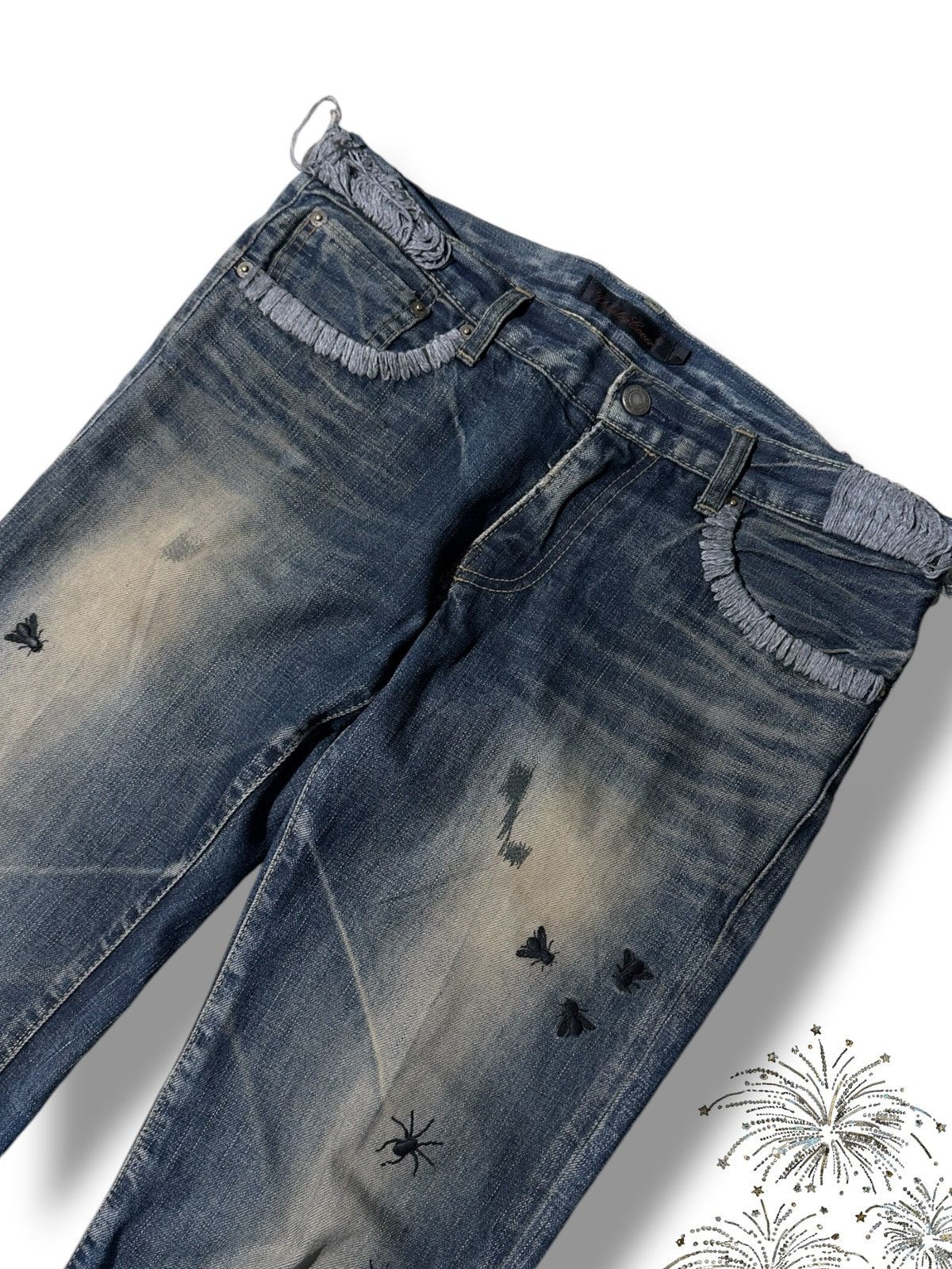 Undercover Undercover AW06 “Guru Guru” Bug Denim Size US 29 - 3 Thumbnail