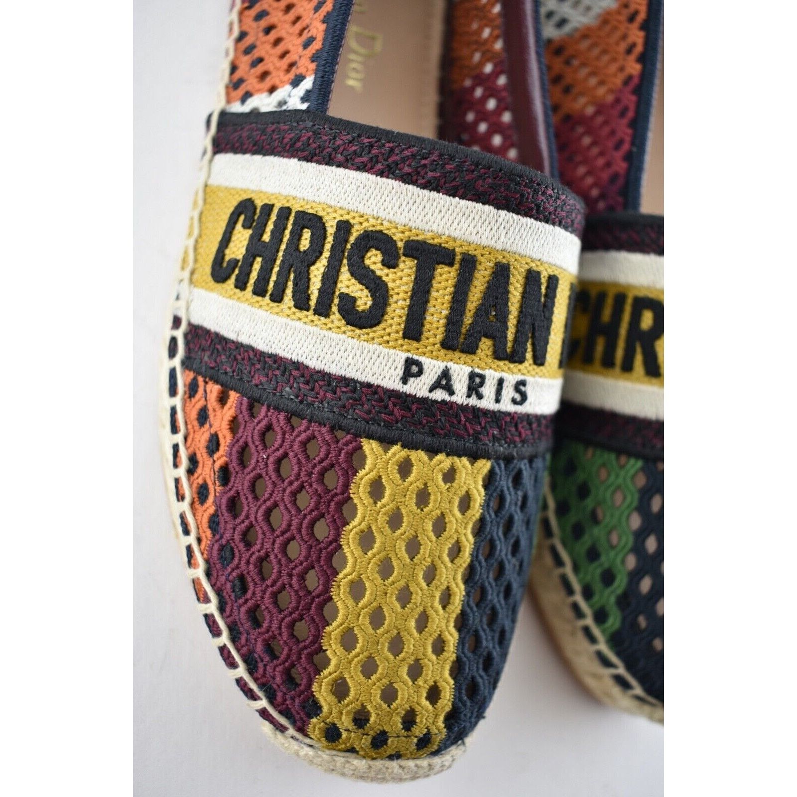 Dior Dior Granville Stripe Mesh Cotton Logo Embroidered Size US 9 / IT 39 - 6 Thumbnail