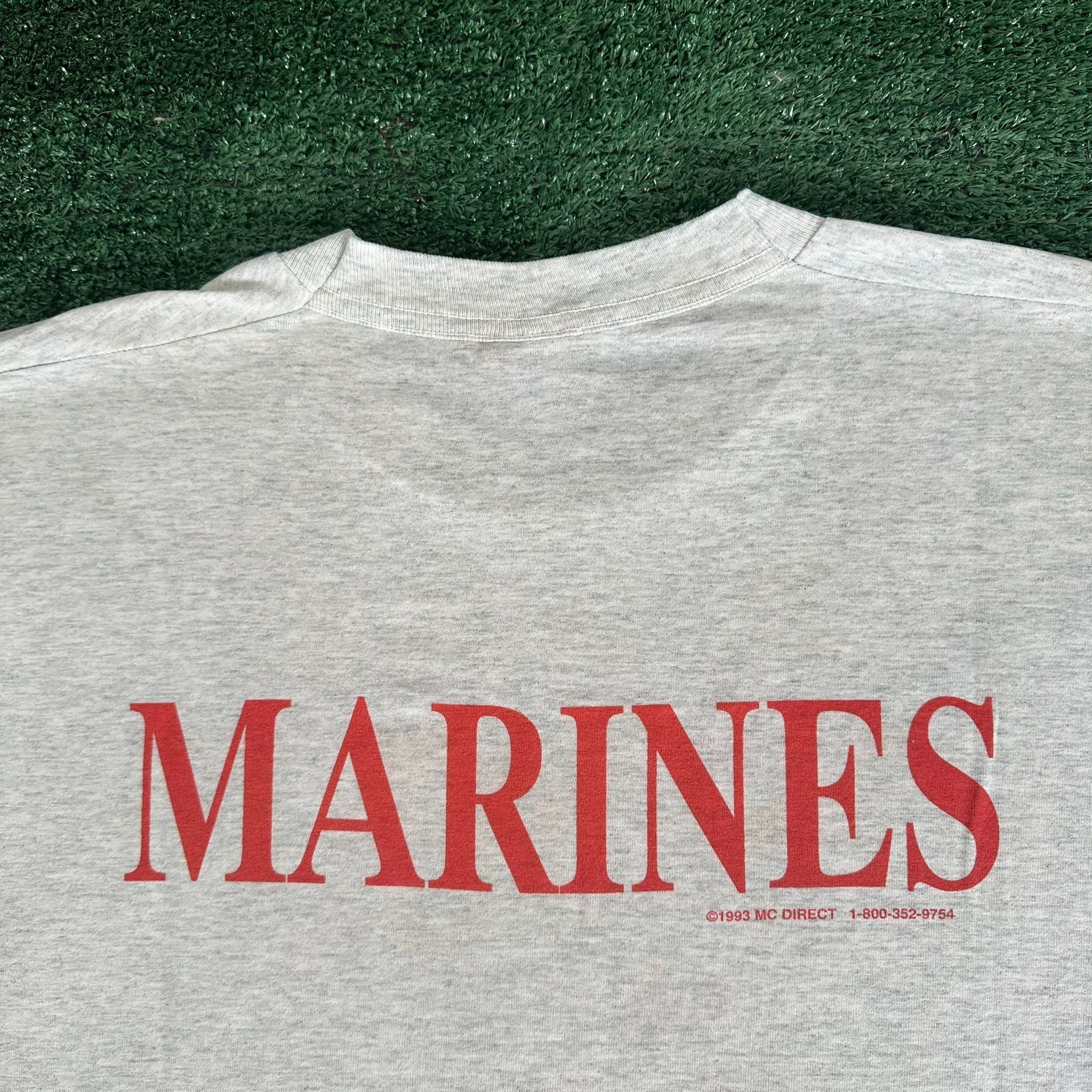 Vintage Vintage 90s USMC Marines Insignia T-Shirt Single Stitch Reti Size US L / EU 52-54 / 3 - 6 Thumbnail