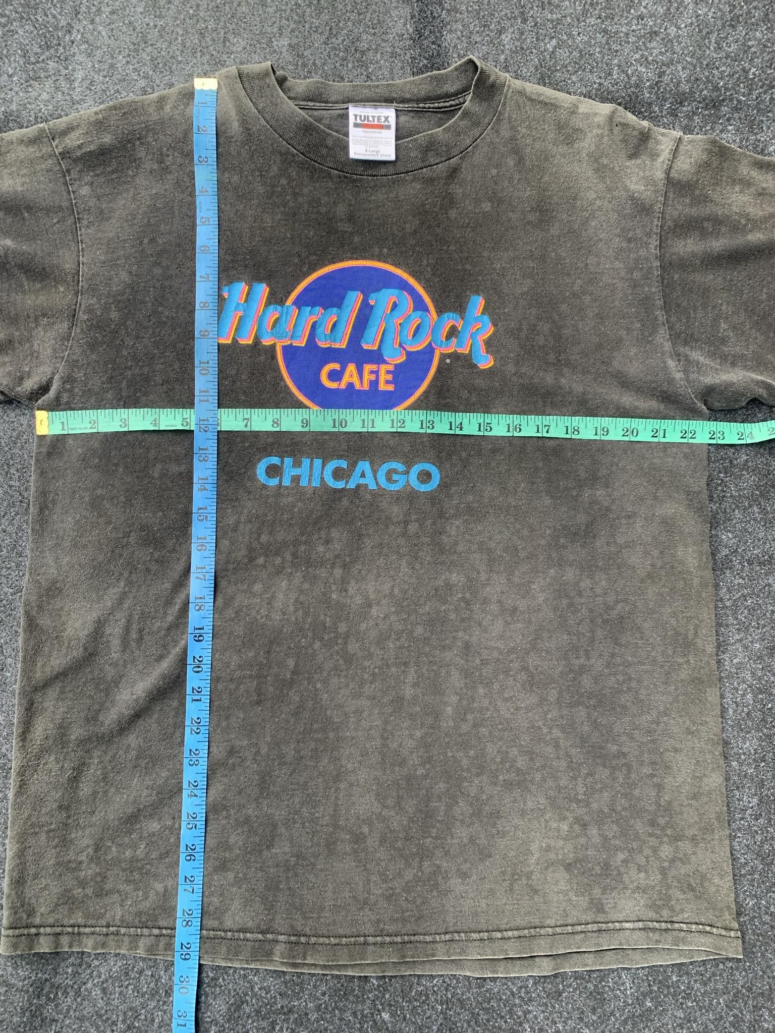 Hard Rock Cafe 90s Hard Rock Cafe Chicago Faded Black Tee Size US XL / EU 56 / 4 - 3 Thumbnail