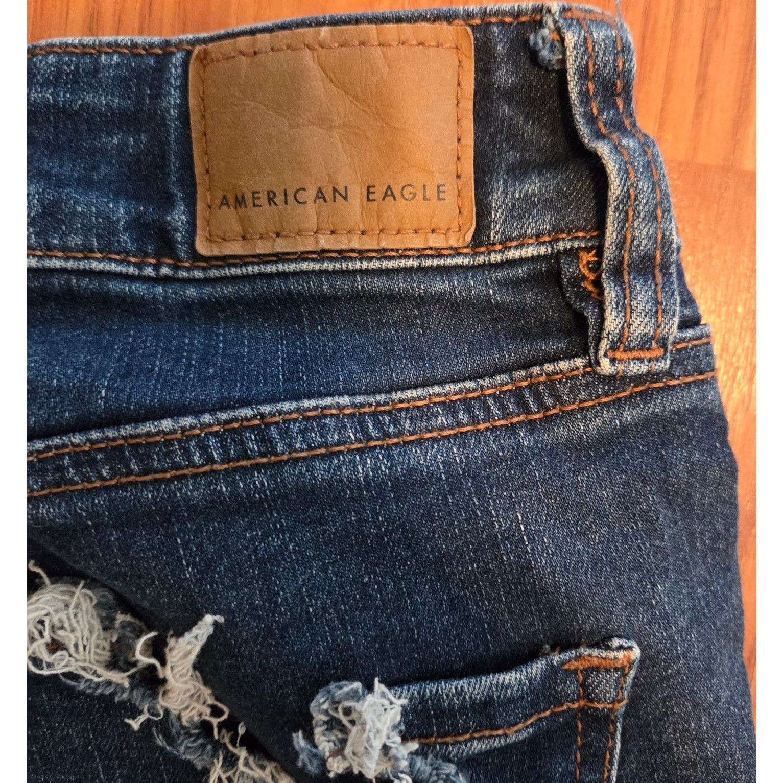 American Eagle Outfitters American Eagle Navy Blue Distressed Jeans - Size 2 Size 26" / US 2 / IT 38 - 5 Thumbnail